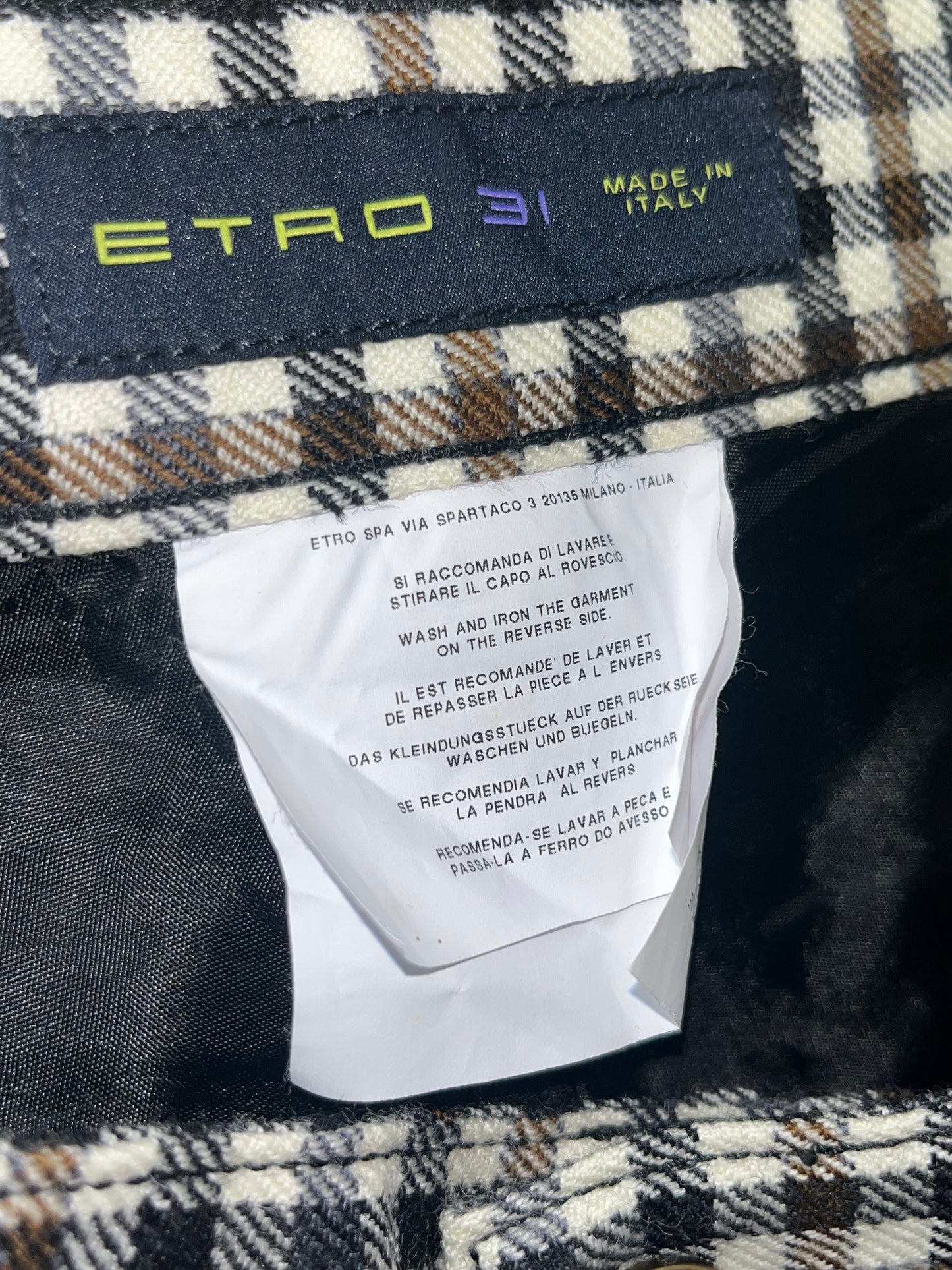 ETRO trousers with fur logo detail (40/L)