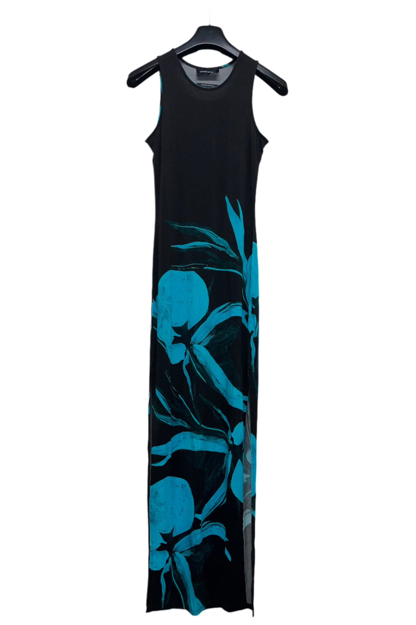 LOUISA BALLOU turquoise sleeveless maxi dress (M)