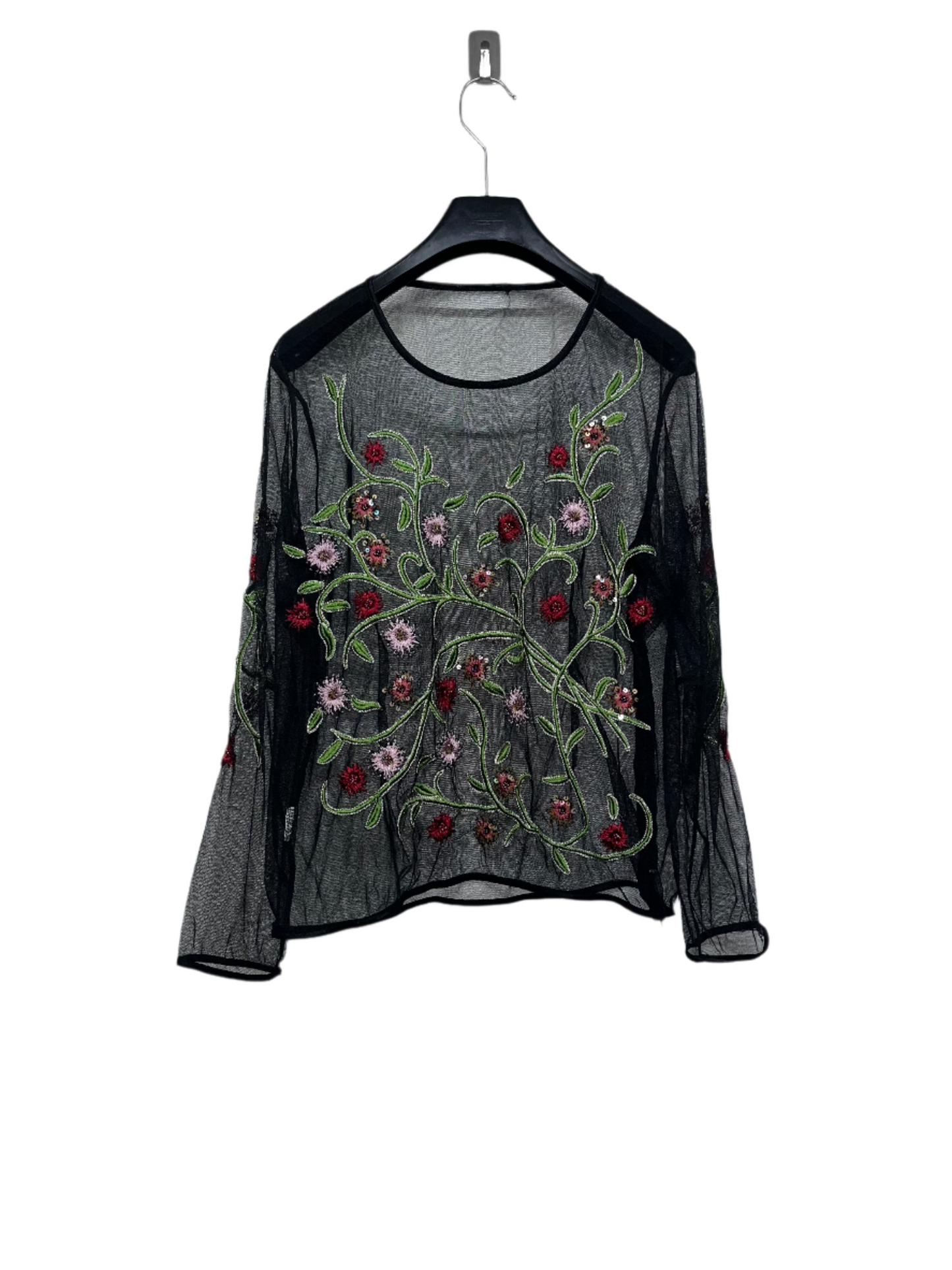 VINTAGE embroidered mesh top (M/L)