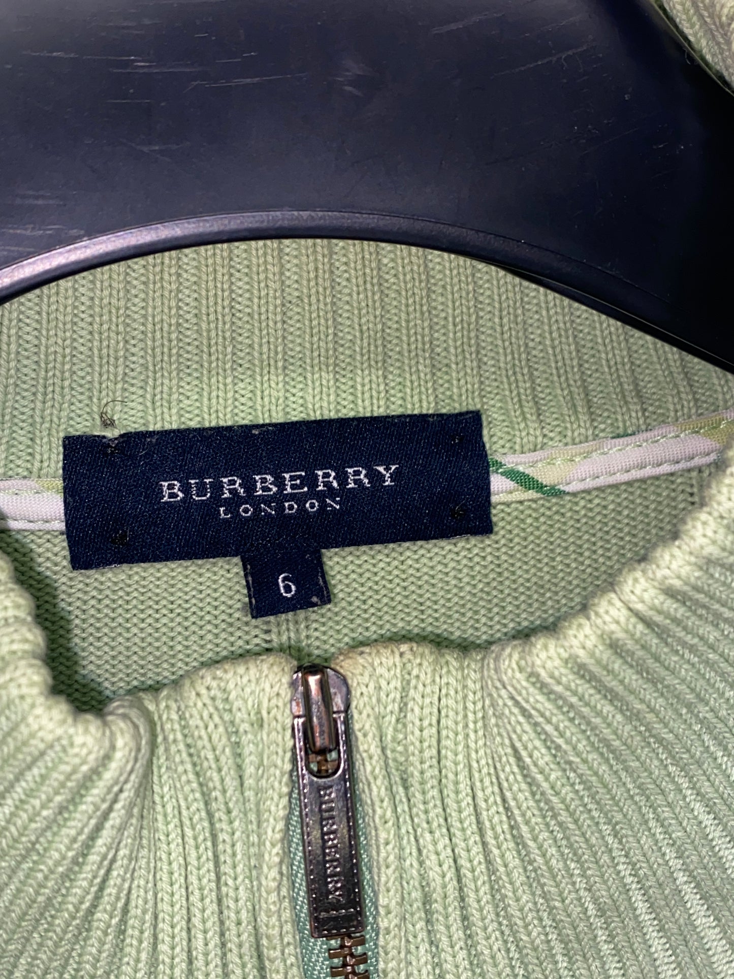 BURBERRY knit zip up cardigan (XL)