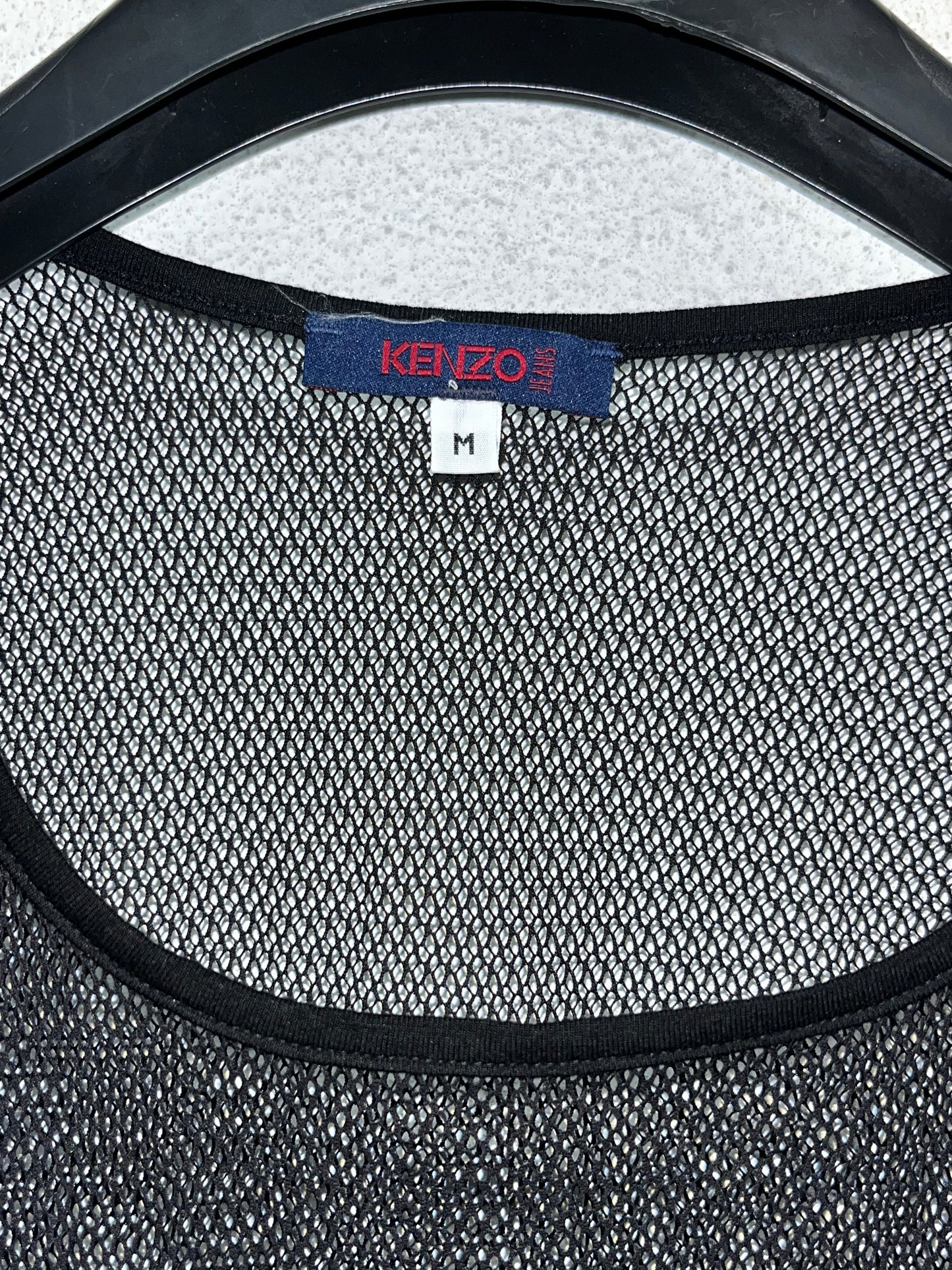 KENZO black sleeveless mesh top (M)