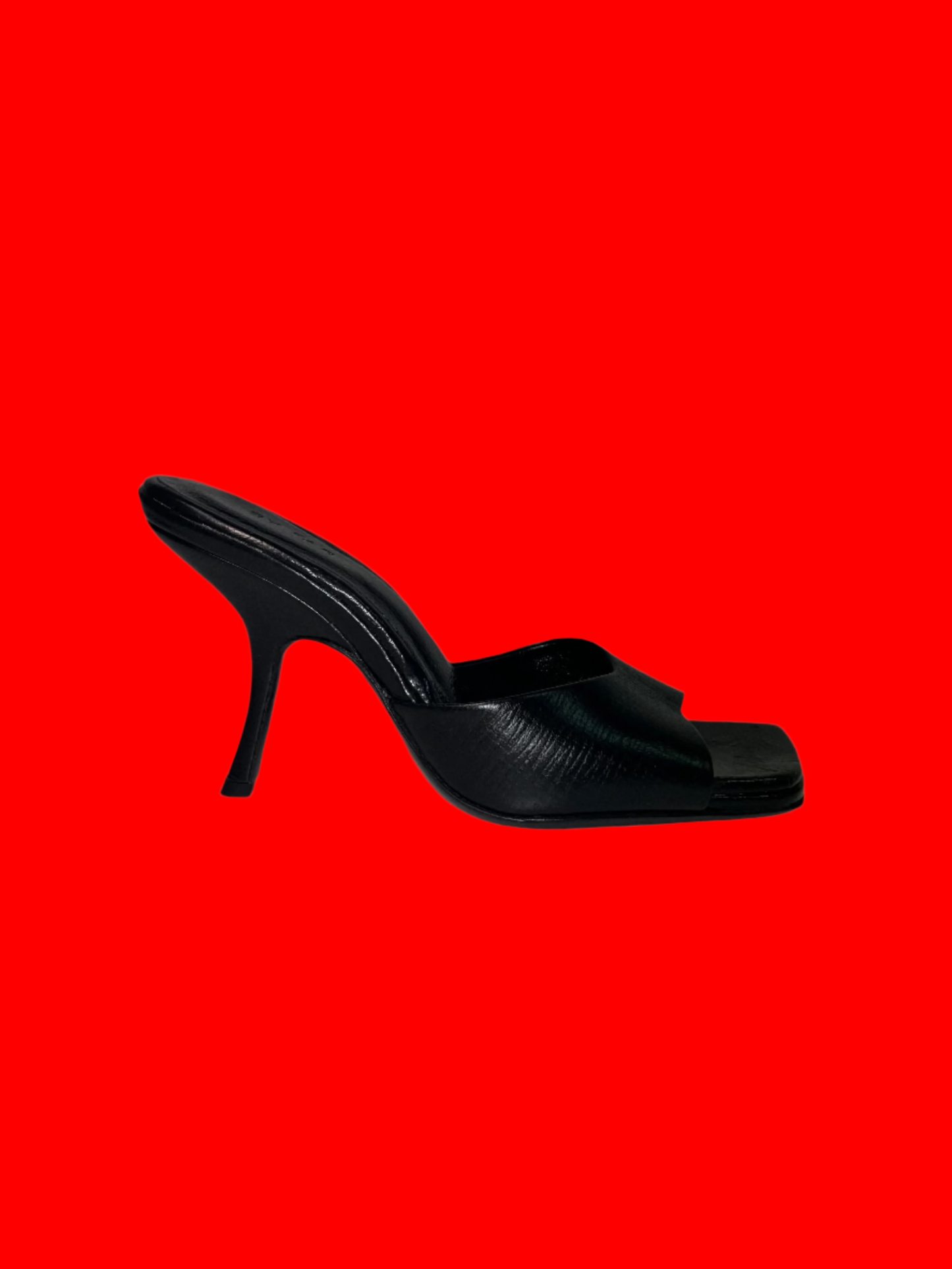 BY FAR black leather mules (37)