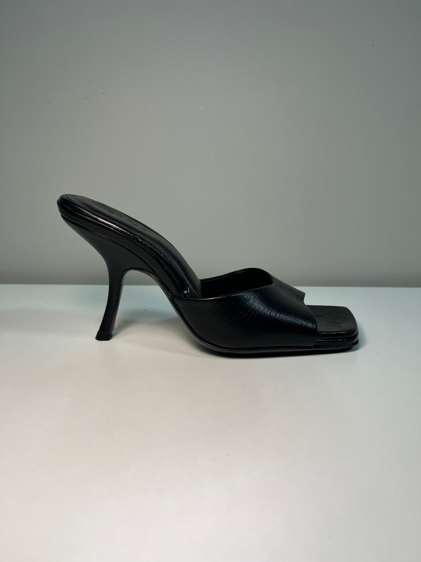 BY FAR black leather mules (37)