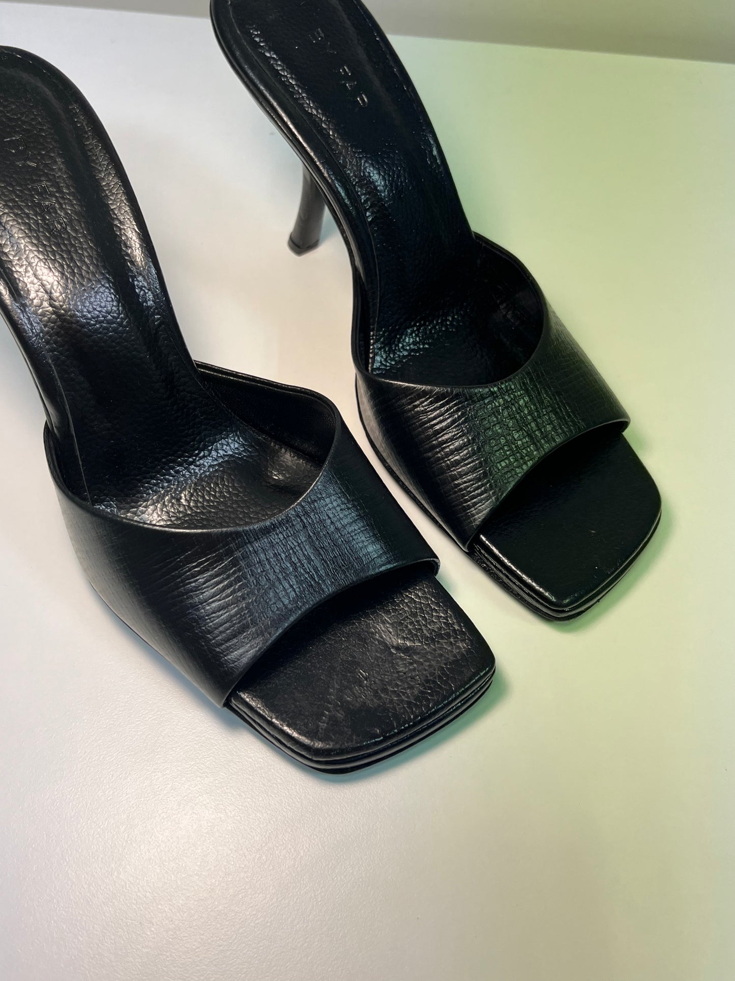 BY FAR black leather mules (37)