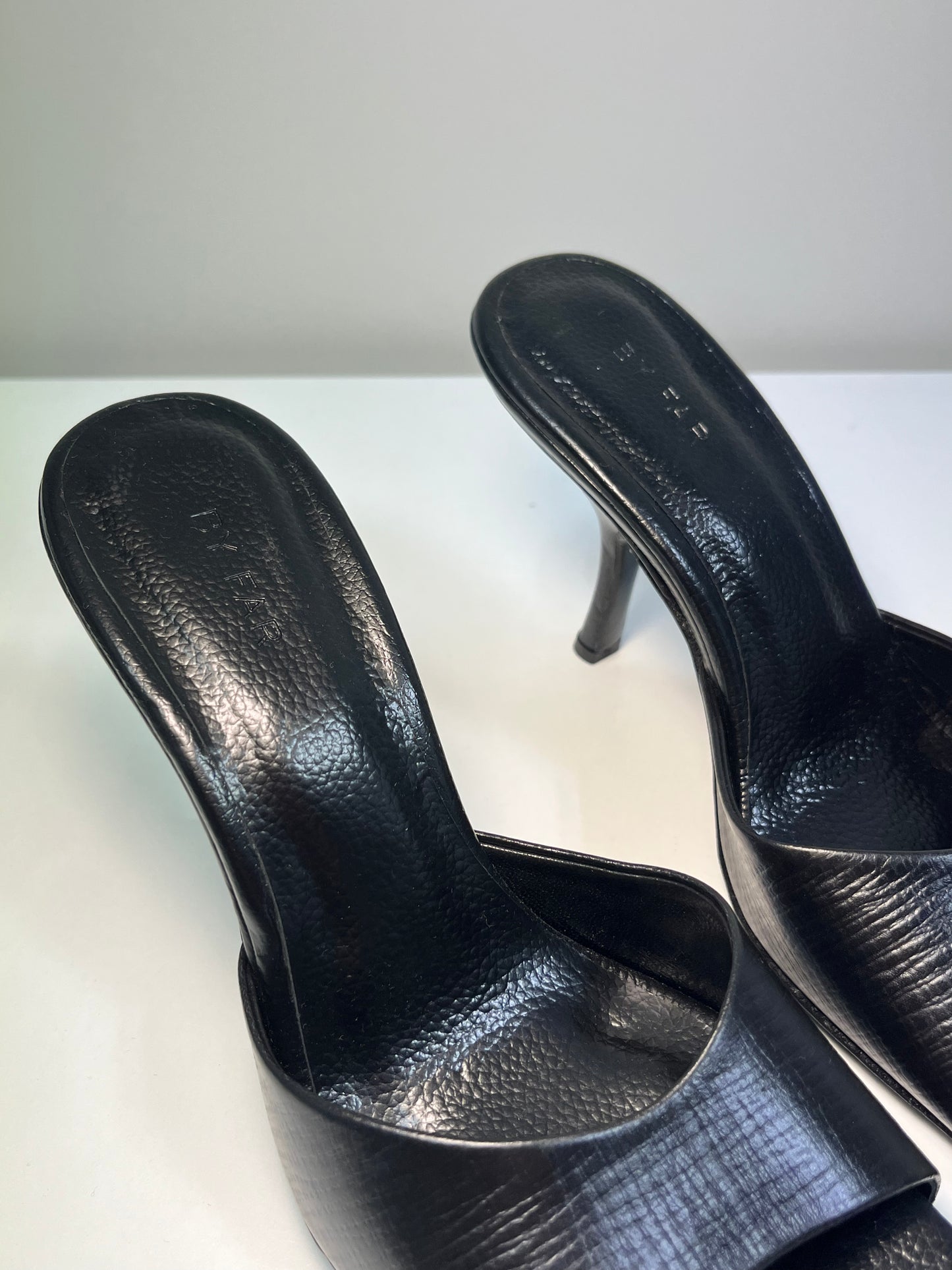 BY FAR black leather mules (37)