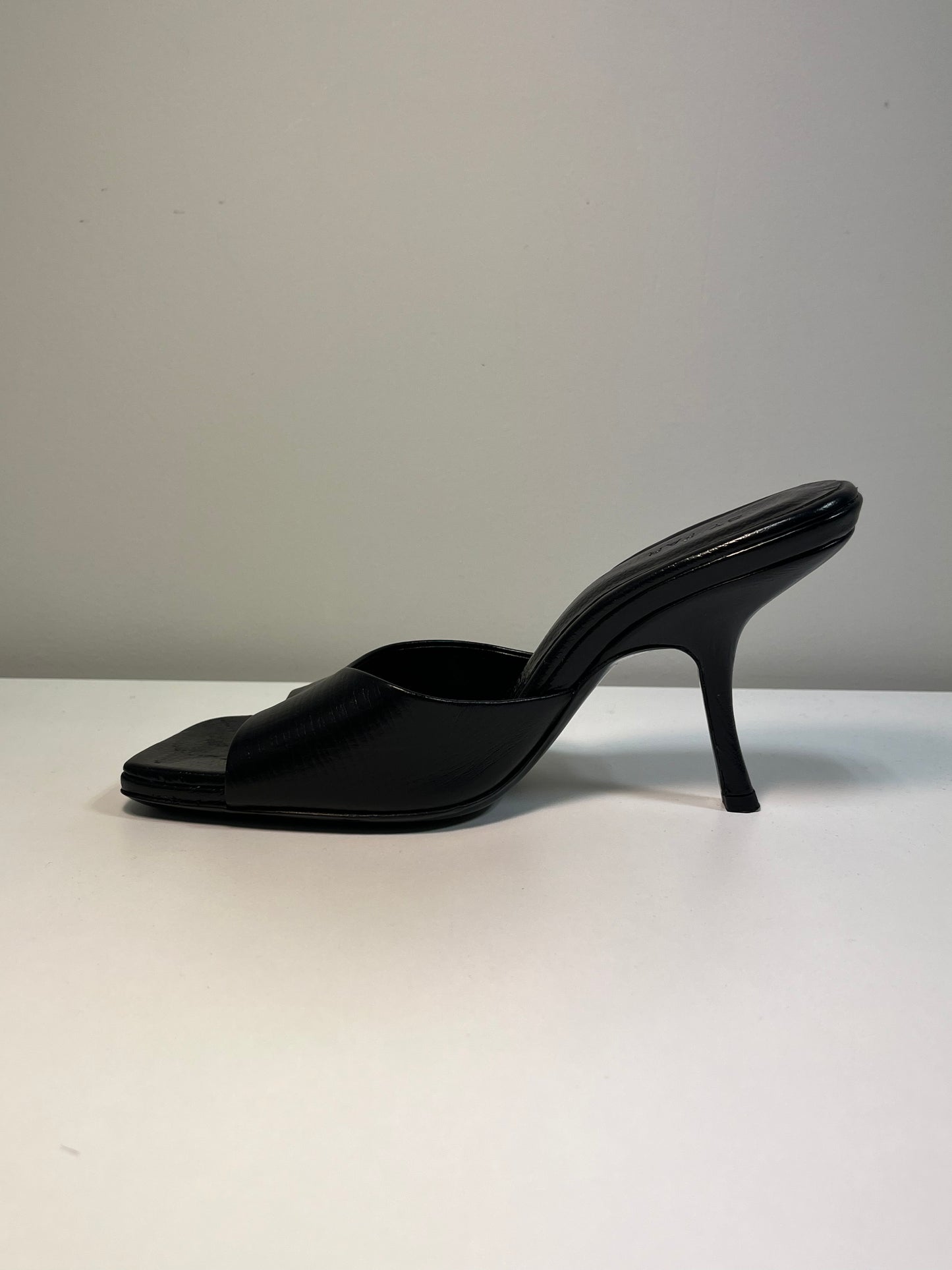 BY FAR black leather mules (37)