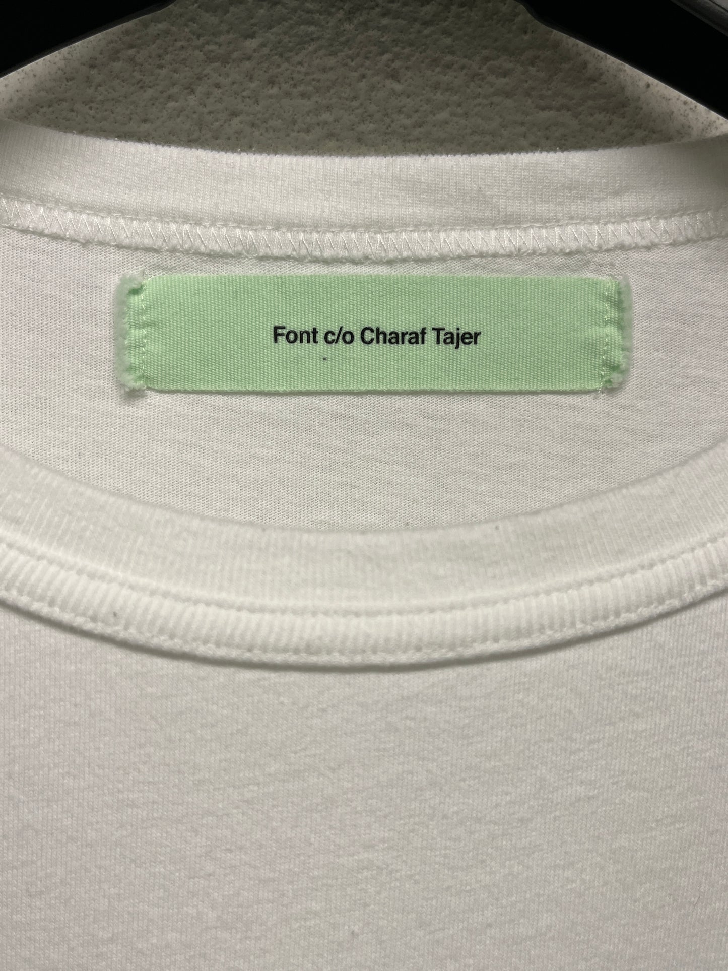 OFF-WHITE by Virgil Abloh c/o Font Charaf Tajer white graphic "the end" rare tee (L)