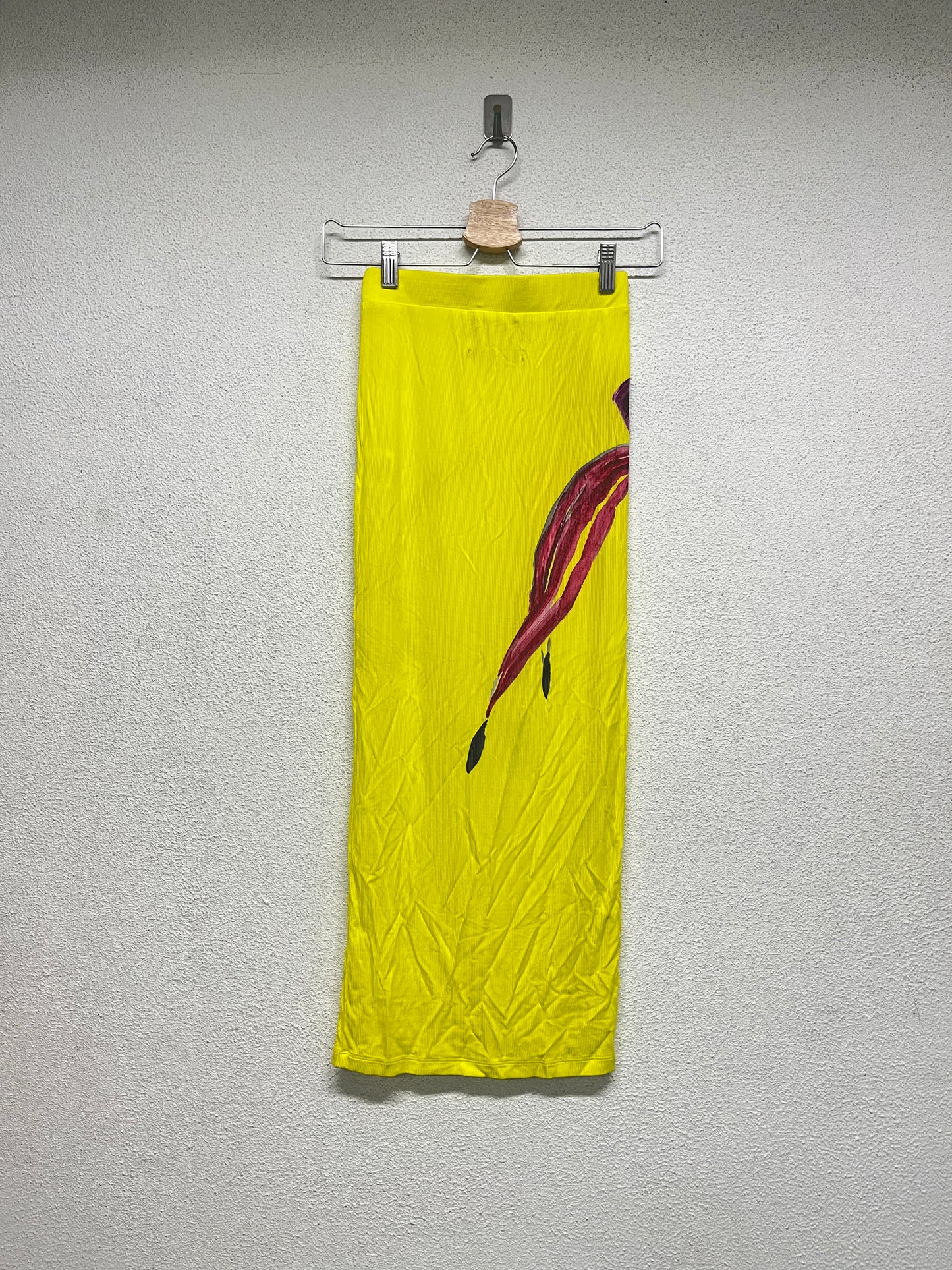 LOUISA BALLOU graphic flower yellow maxi skirt  (XS)