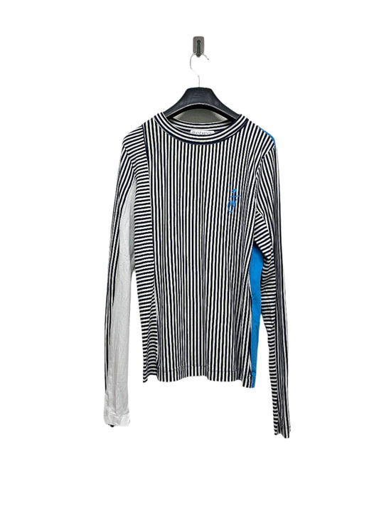 J.W. ANDERSON striped longsleeve top with fist cut-outs and chest logo (L)