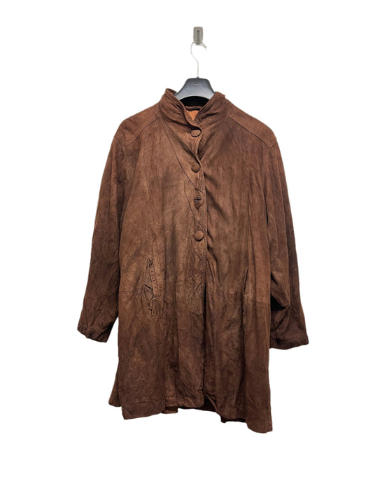 VINTAGE leather brown jacket (L/XL)