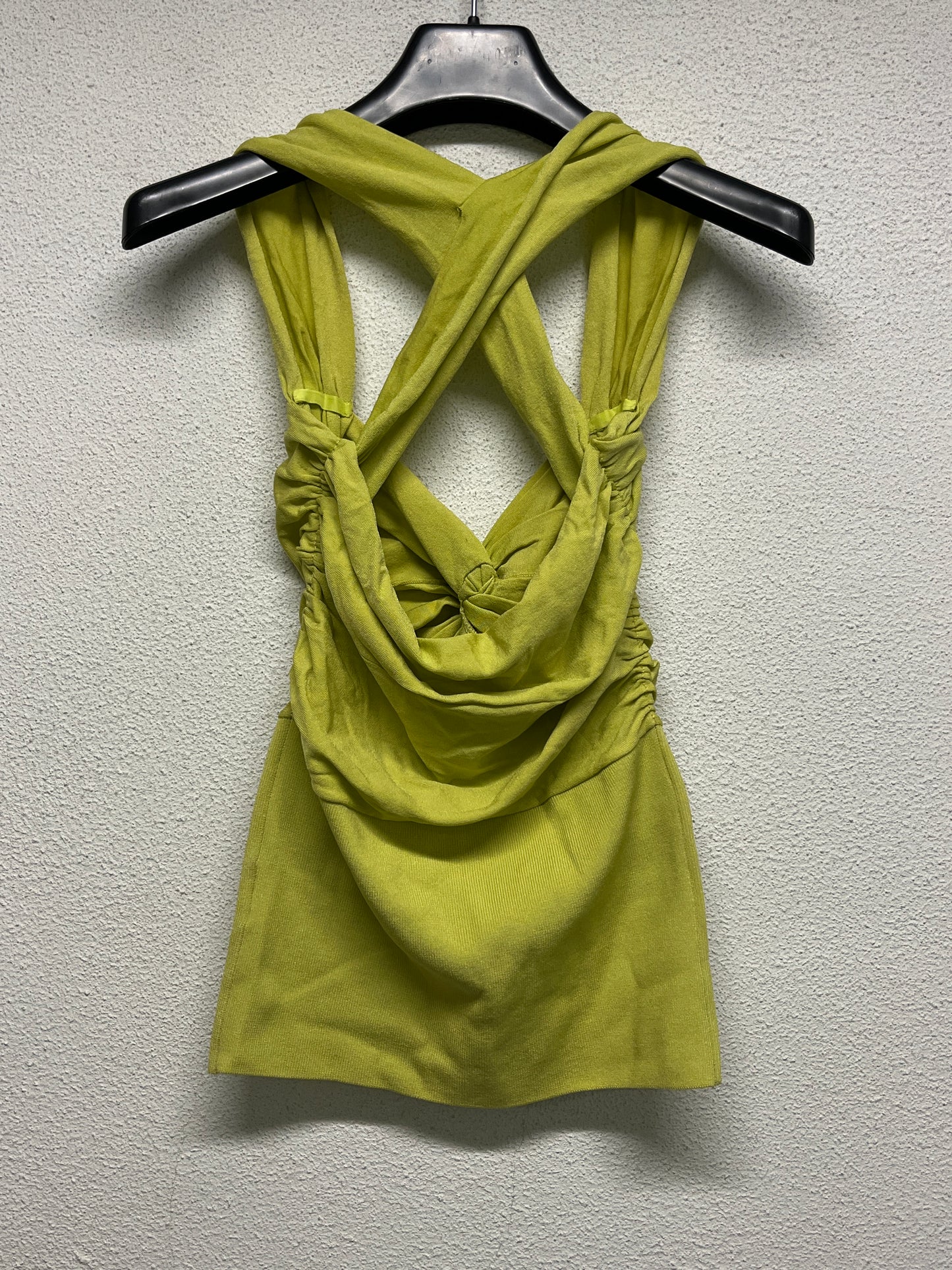 VALENTINO green cotton crossed strap sleeveless blouse and bolero (S)