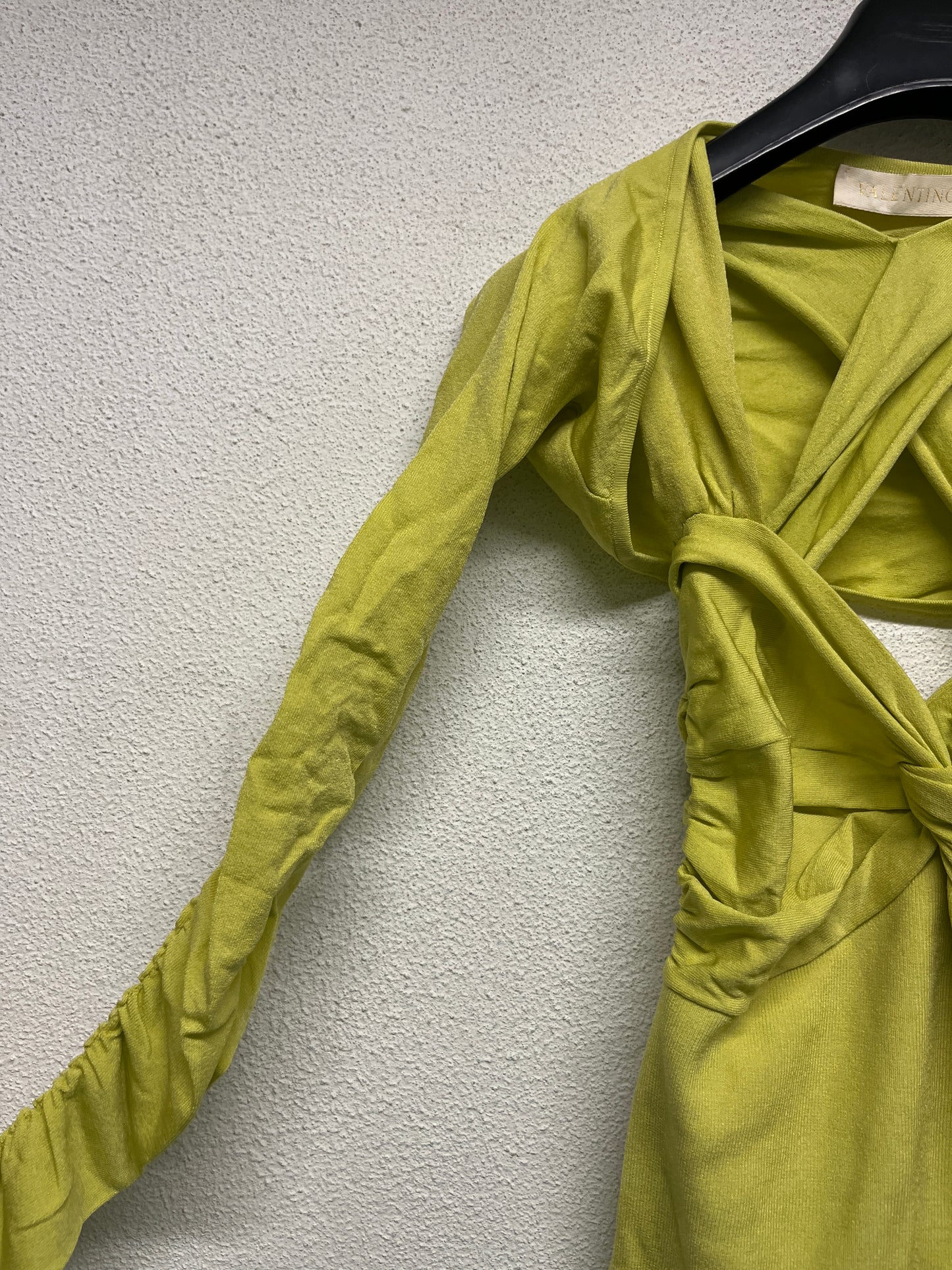 VALENTINO green cotton crossed strap sleeveless blouse and bolero (S)