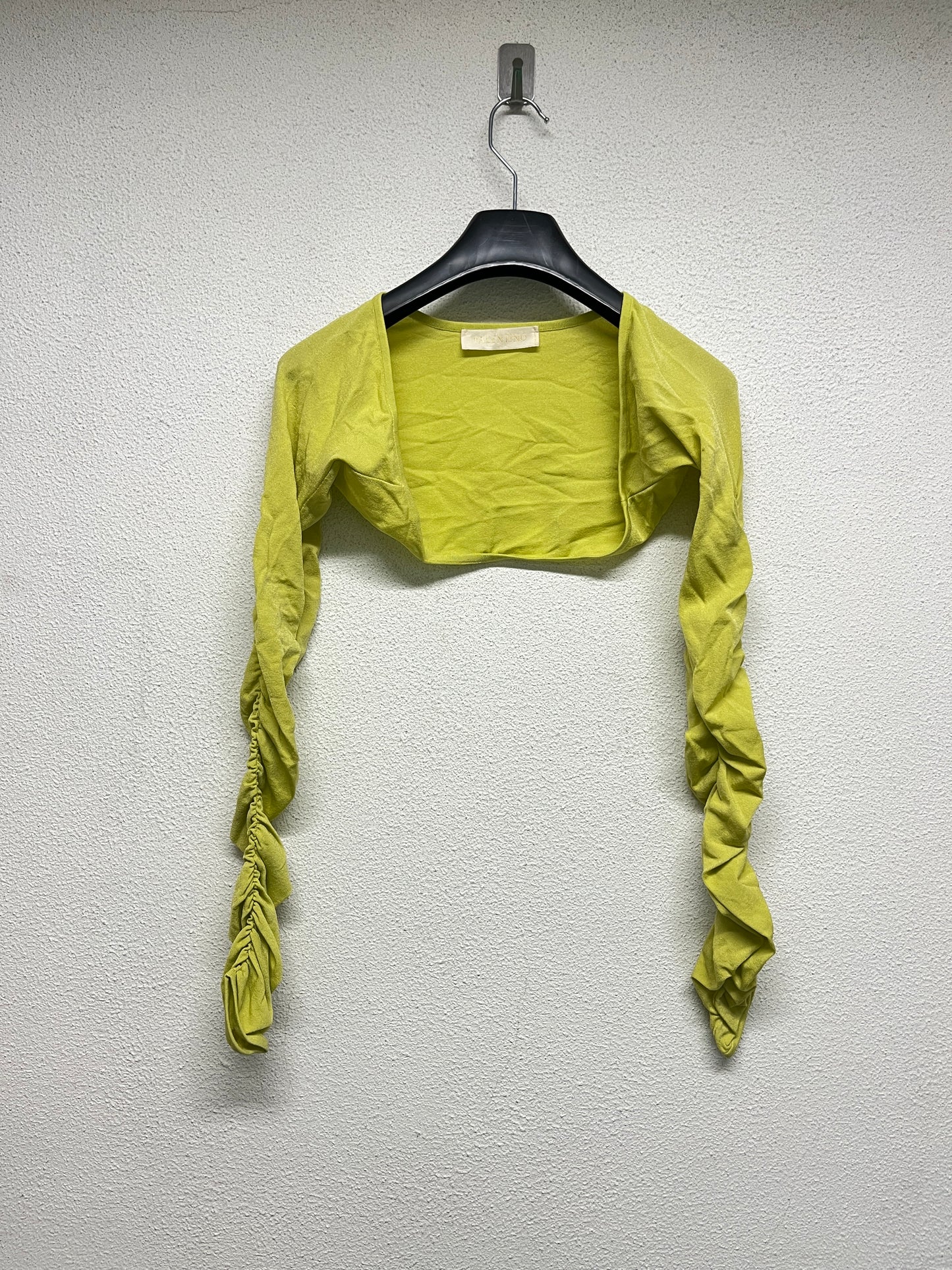 VALENTINO green cotton crossed strap sleeveless blouse and bolero (S)