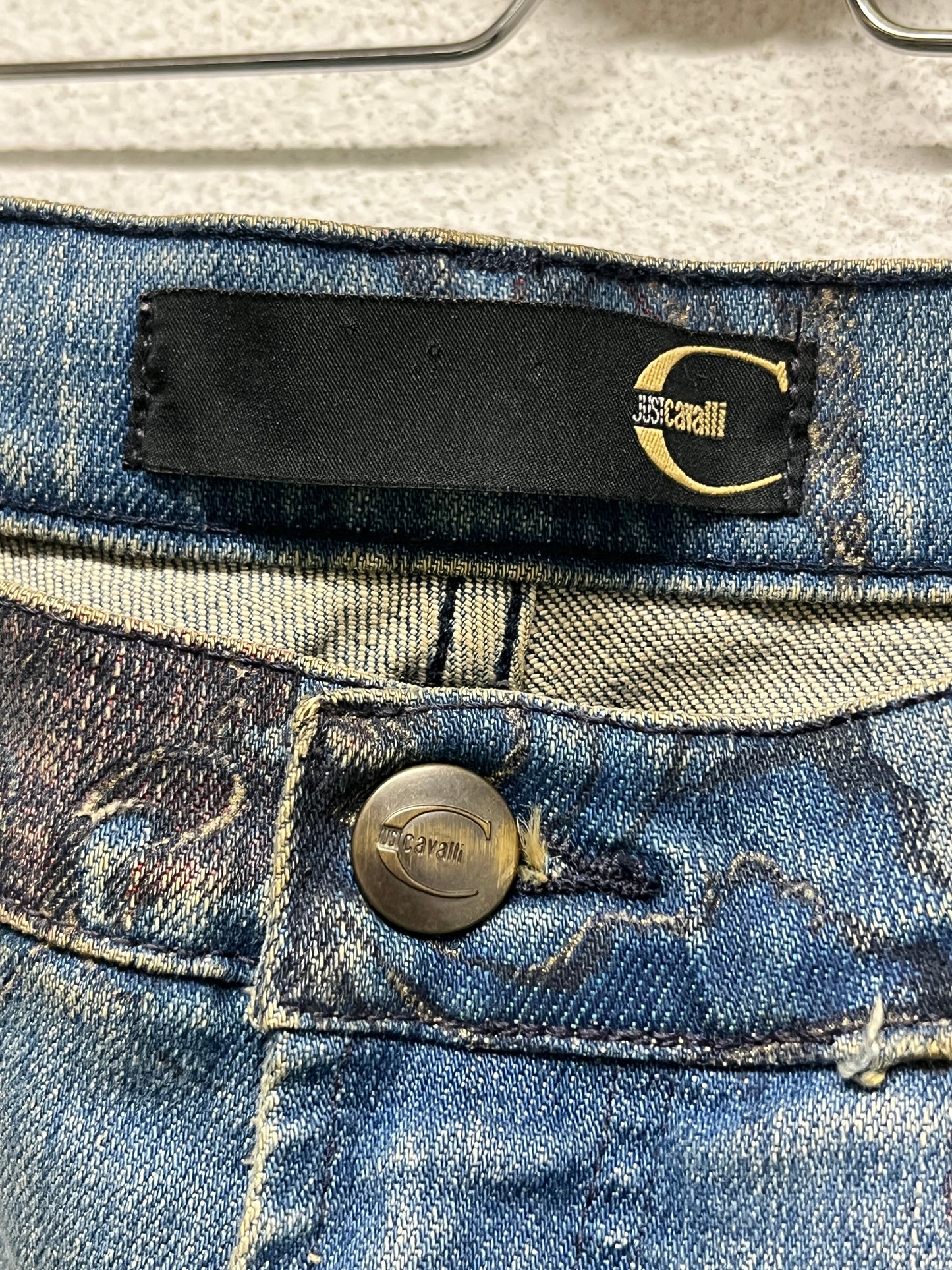 ROBERTO CAVALLI just cavalli SS05 'Asian Fantasy' print jeans (44/M)