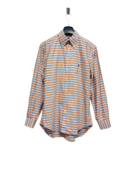 ETRO blue & orange horizontal striped shirt (XL/XXL)