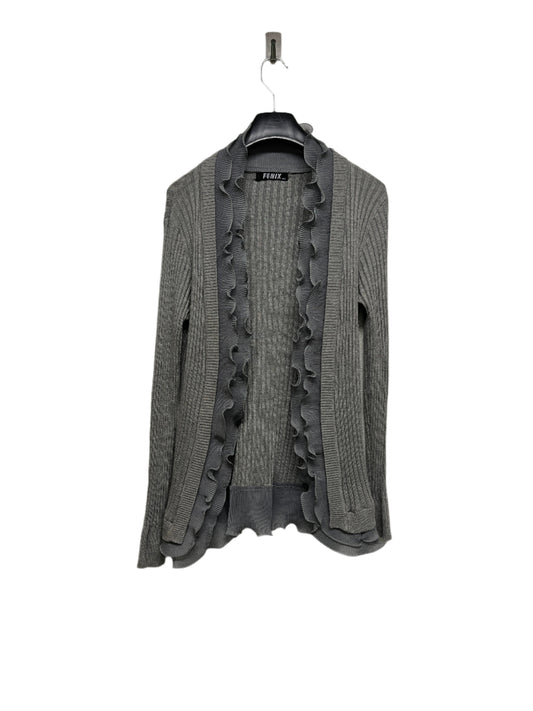 VINTAGE grey ruffled cardigan (M/L)