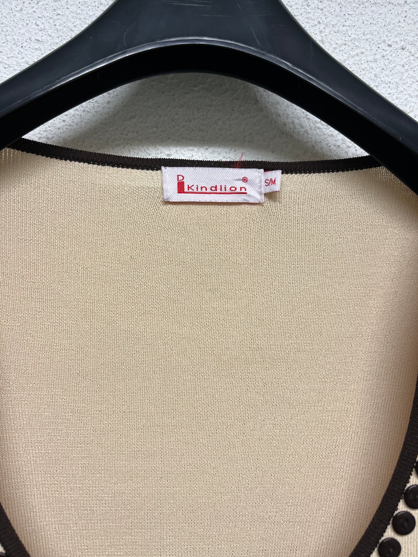 VINTAGE beige viscose cardigan with buttons (S/M)