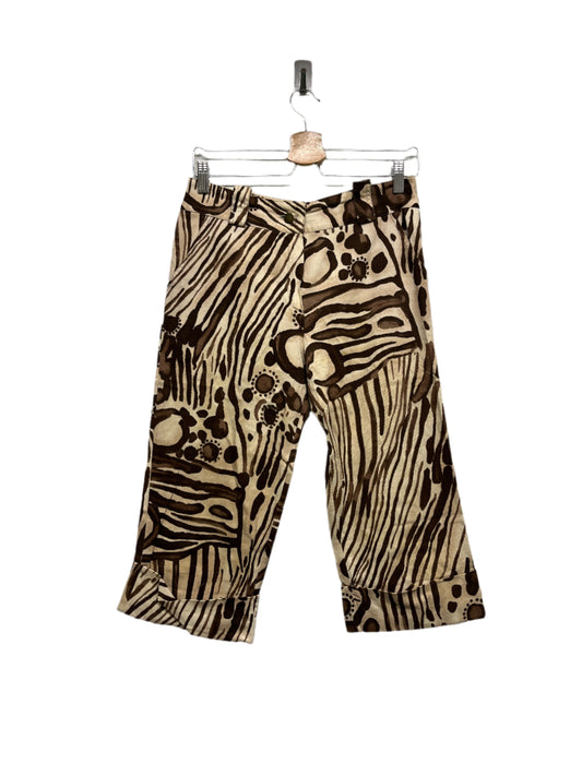 VINTAGE brown and beige abstract trousers (S)