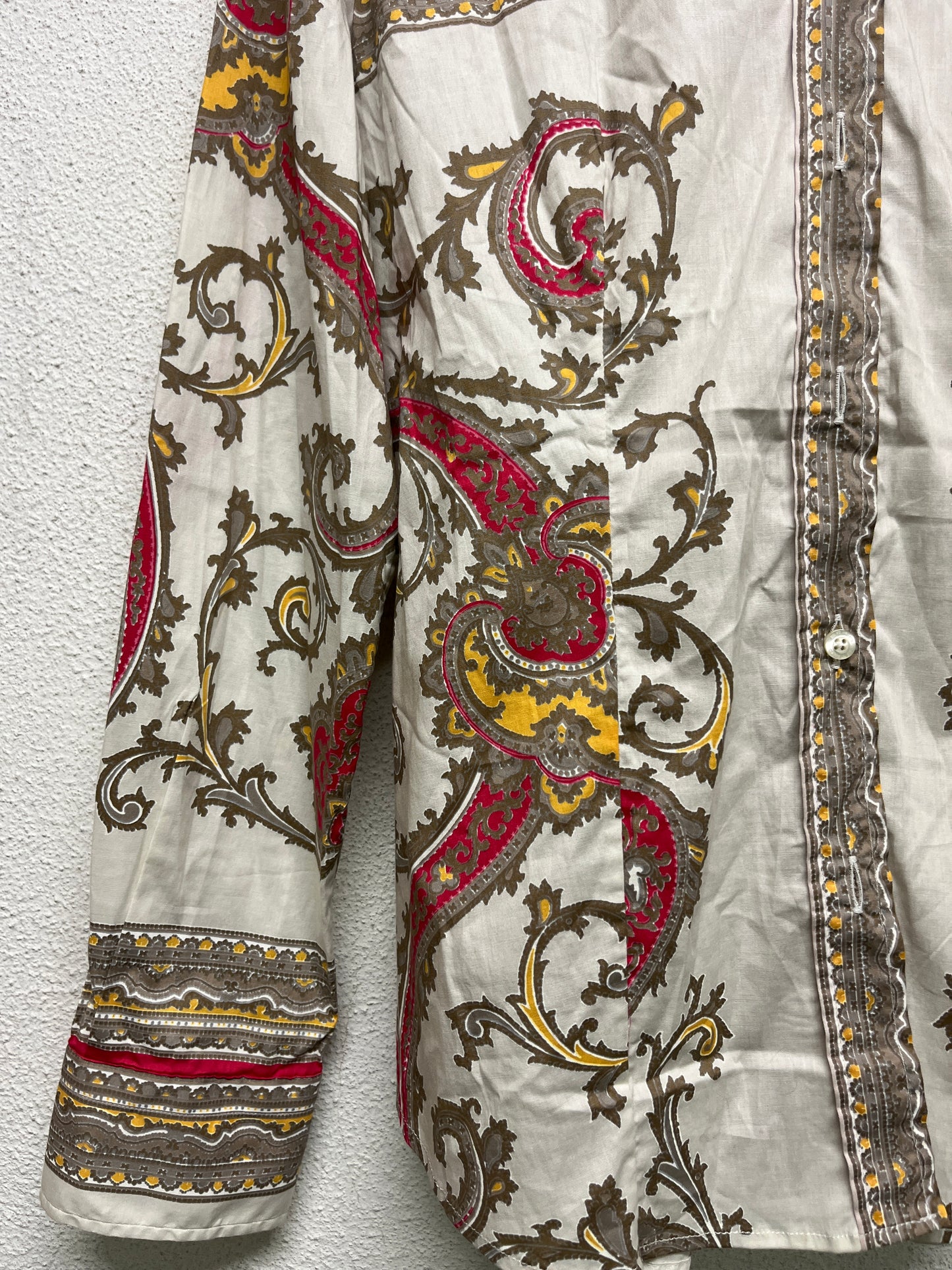 ETRO multi-pattern graphic button-up shirt (S)
