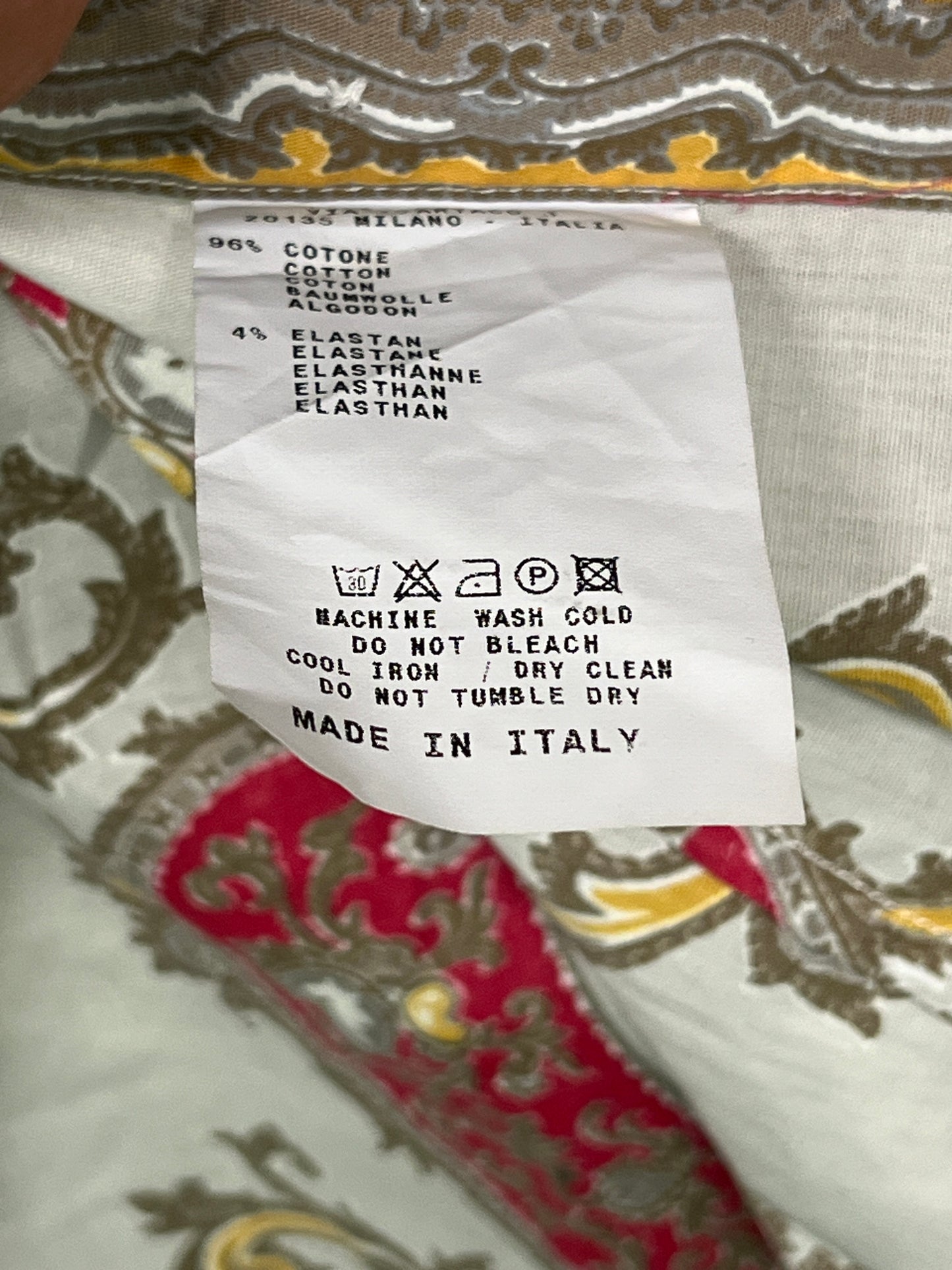 ETRO multi-pattern graphic button-up shirt (S)