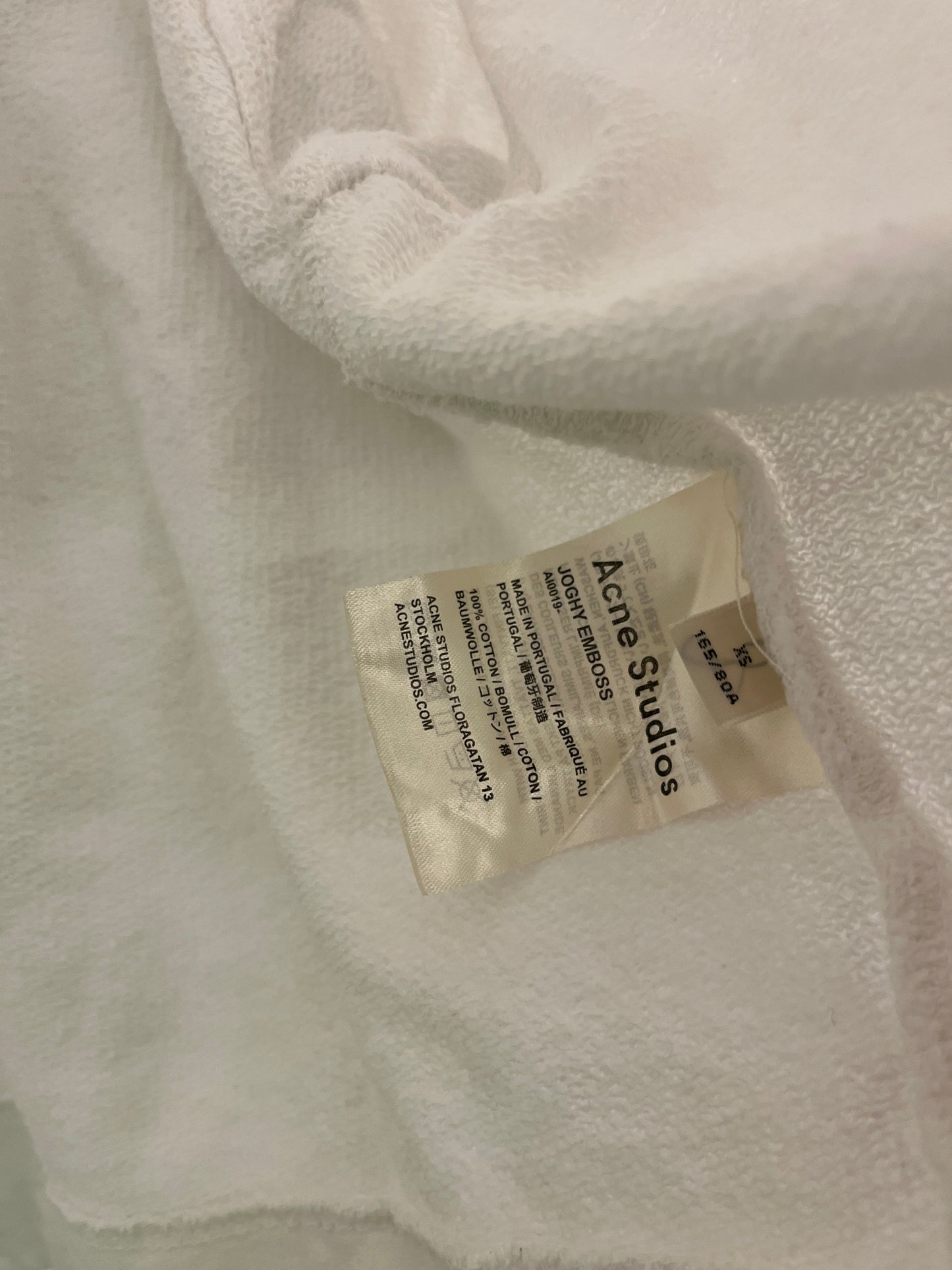 ACNE STUDIOS joghy embossed logo cropped hoodie (XS/S)