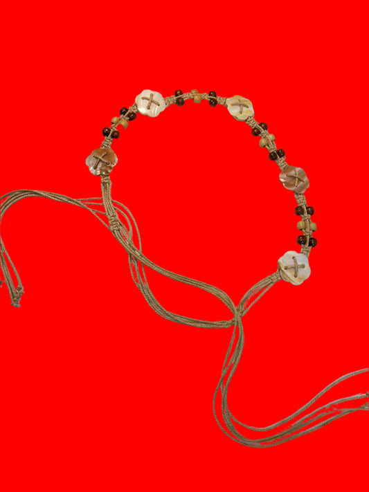 VINTAGE beaded and rope belt