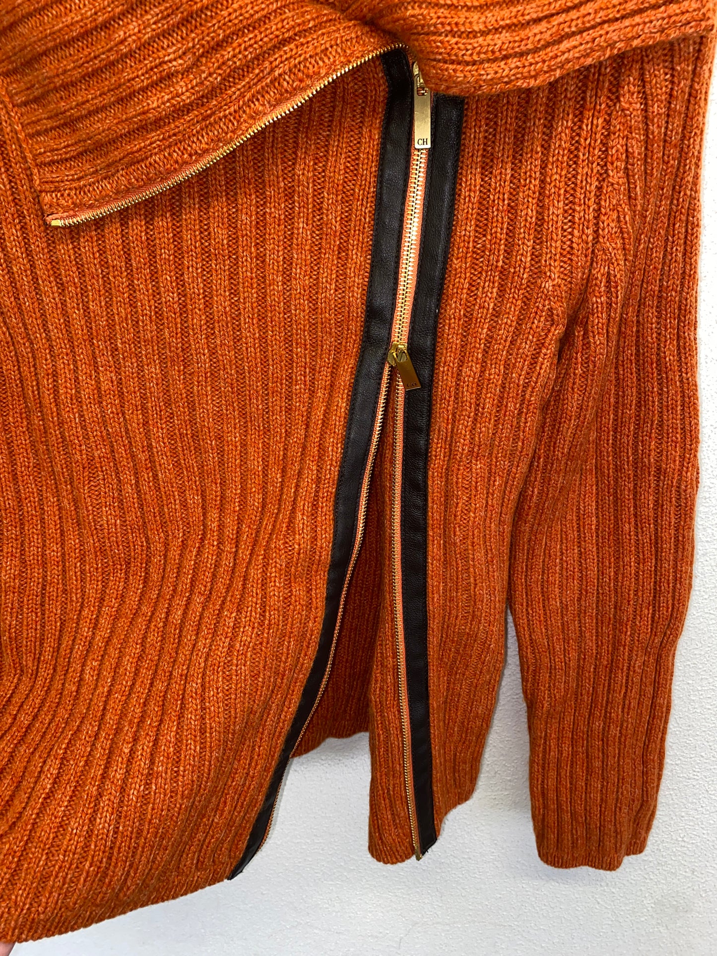 CAROLINA HERRERA asymmetrical wool cardigan (S)