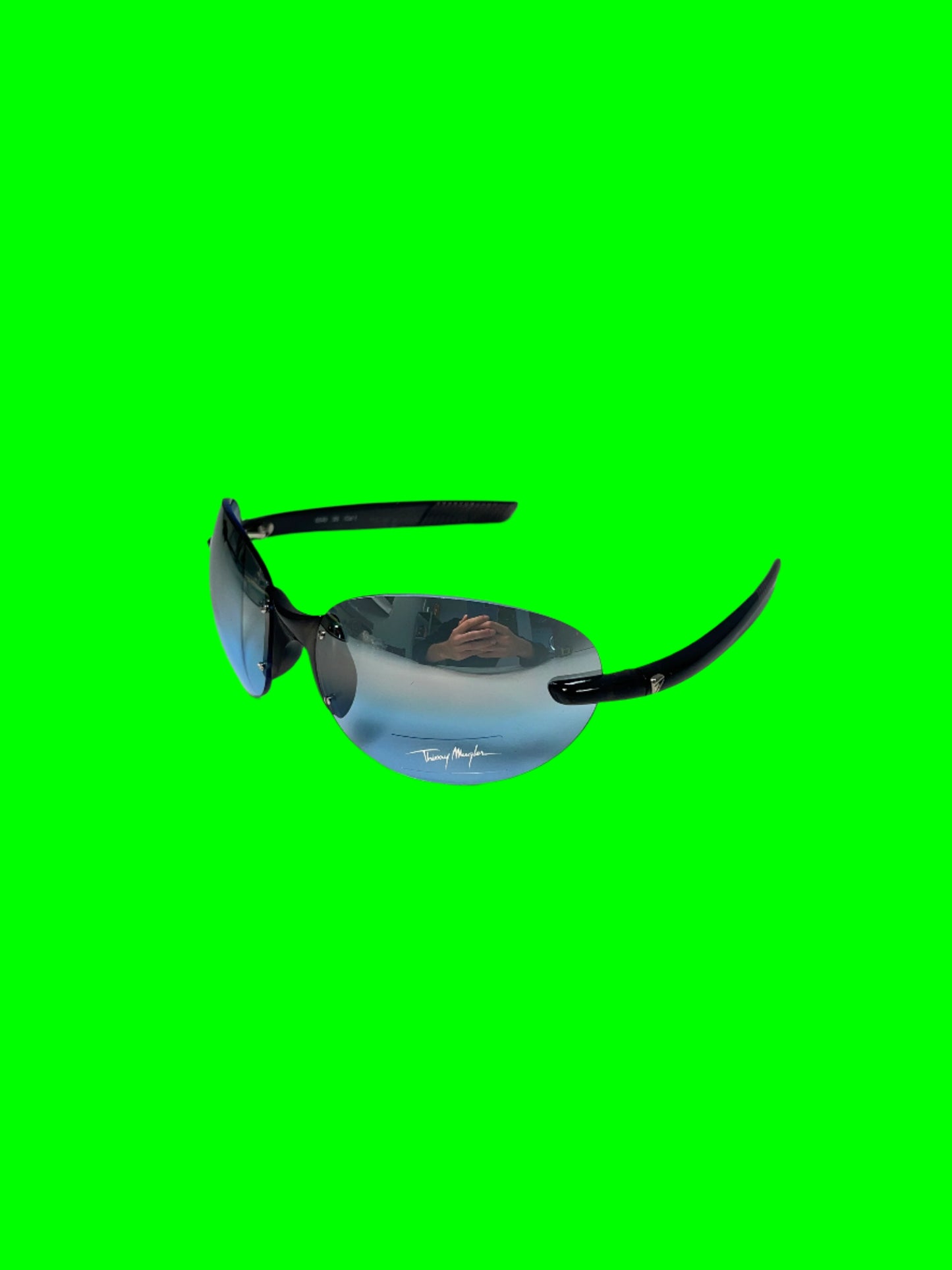 MUGLER rare blue lenses oversized sunglasses