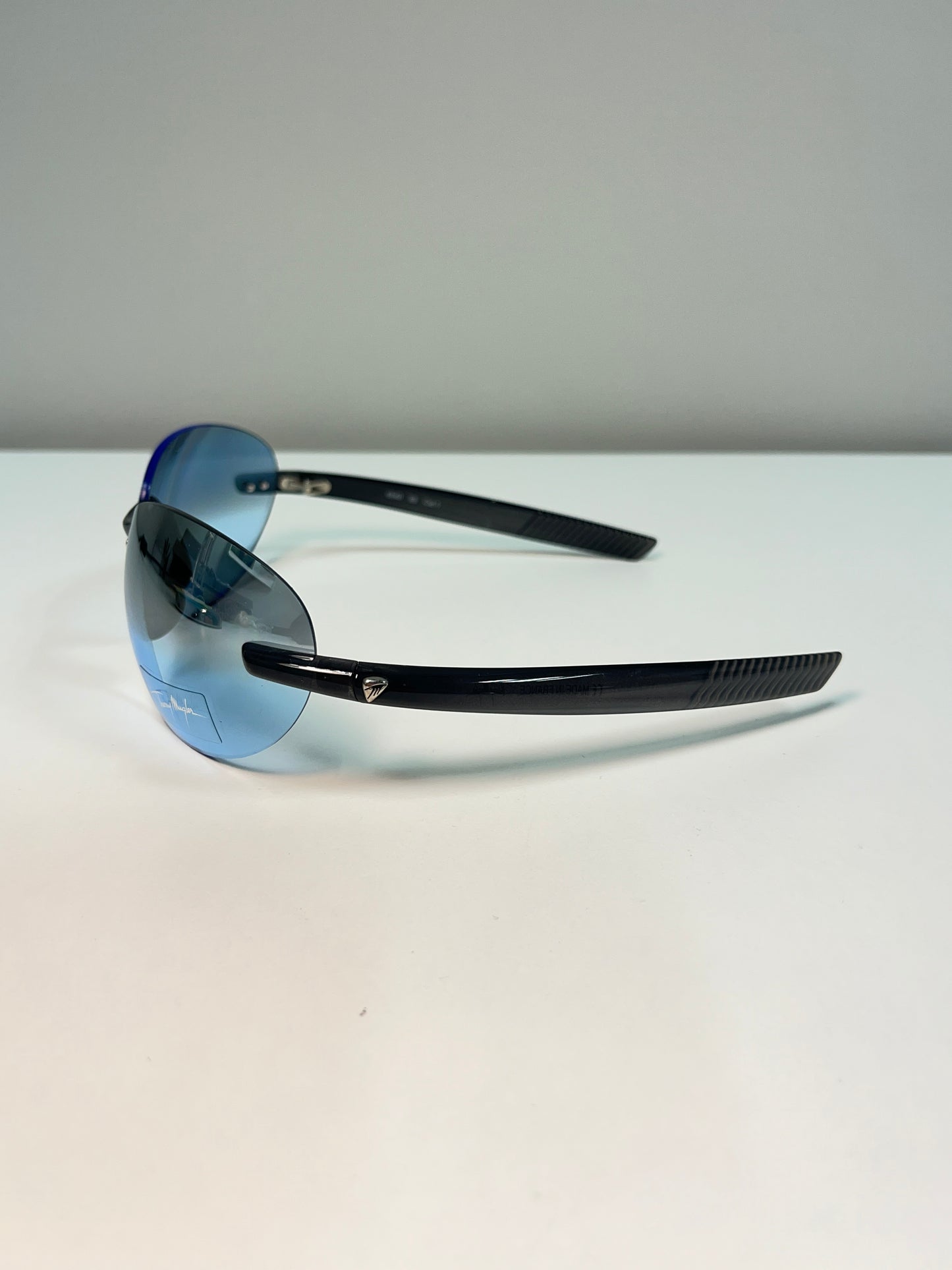 MUGLER rare blue lenses oversized sunglasses