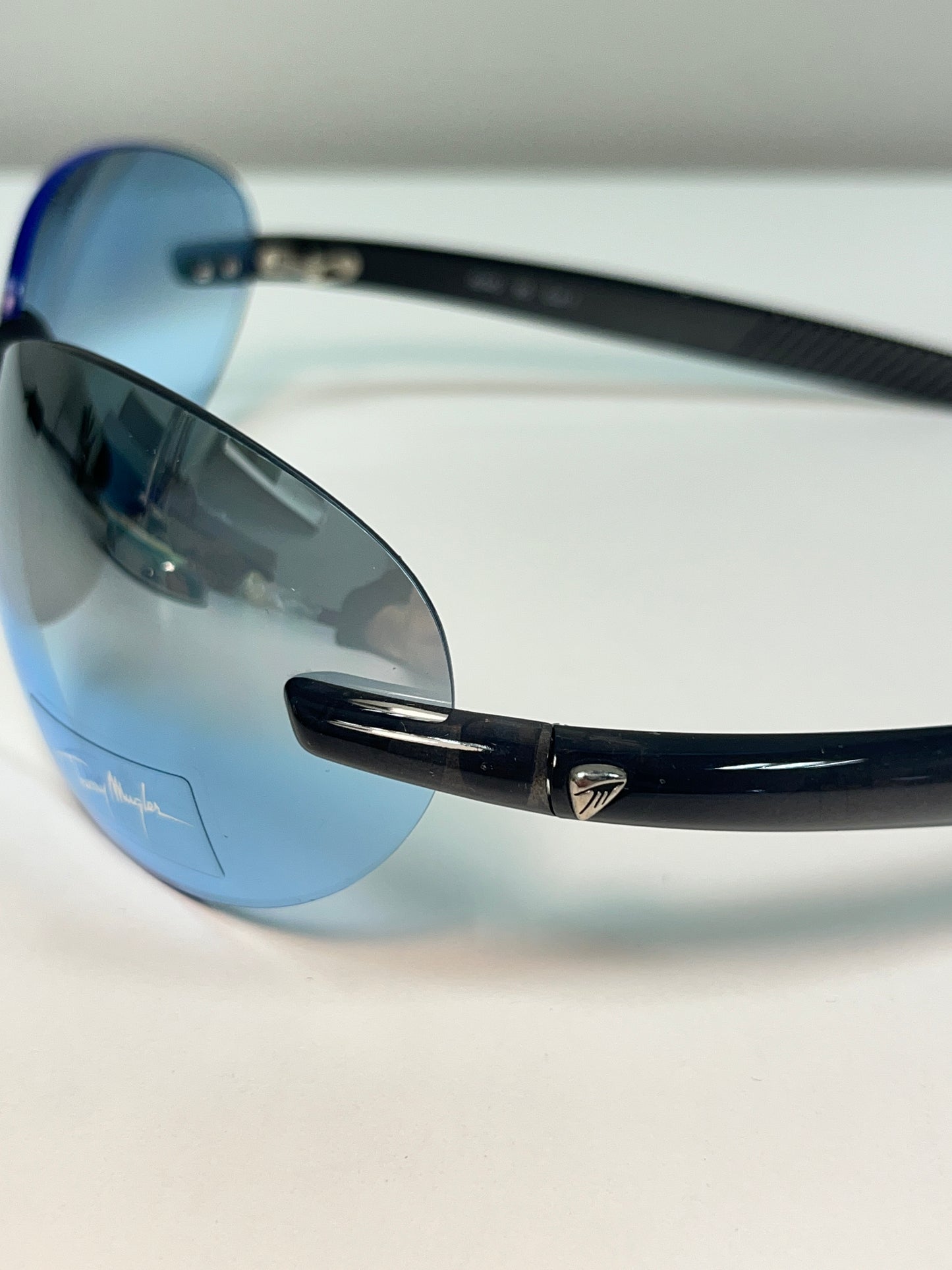 MUGLER rare blue lenses oversized sunglasses