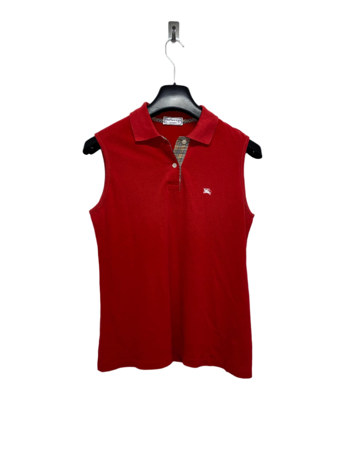 BURBERRY red sleeveless polo shirt (L)