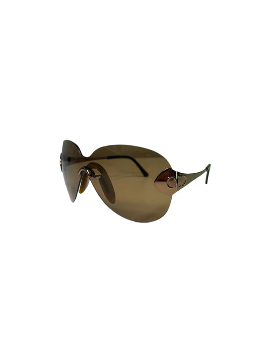 DIOR brown frameless oversized sunglasses