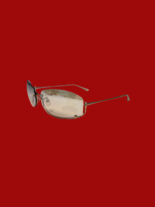 PRADA inverted rose-gold sunglasses