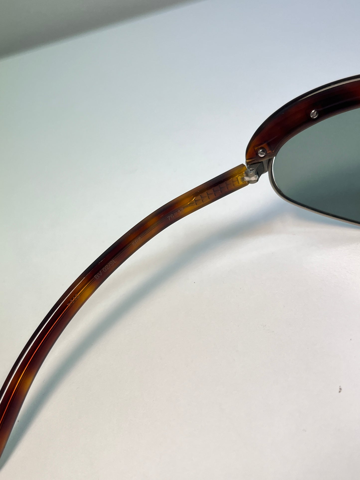 BOTTEGA VENETTA turtle shell pattern oval oversize studed sunglasses