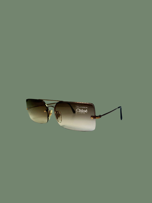 CHLOÉ brown retro squared metal sunglasses