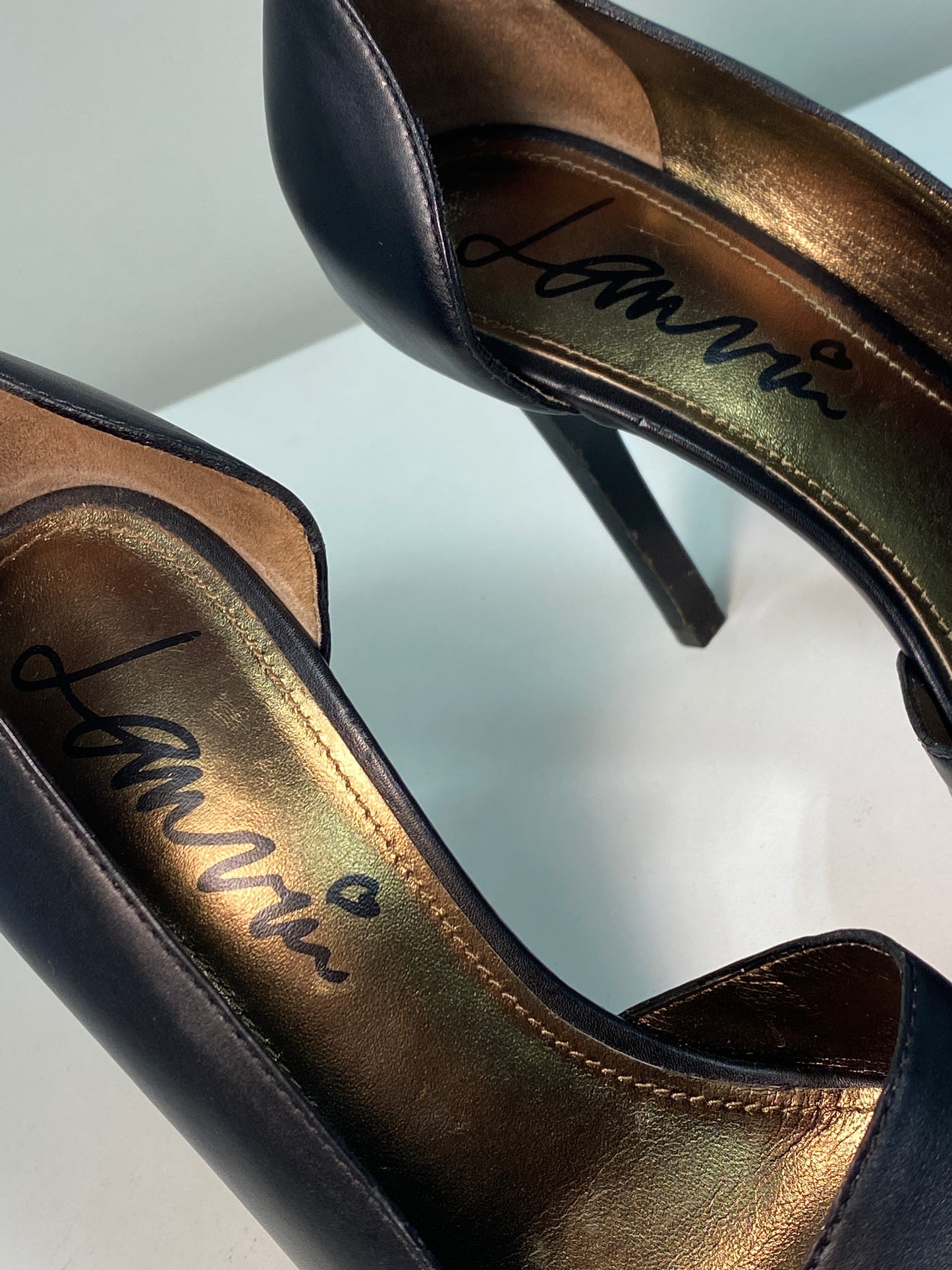 LANVIN leather black heels (38)