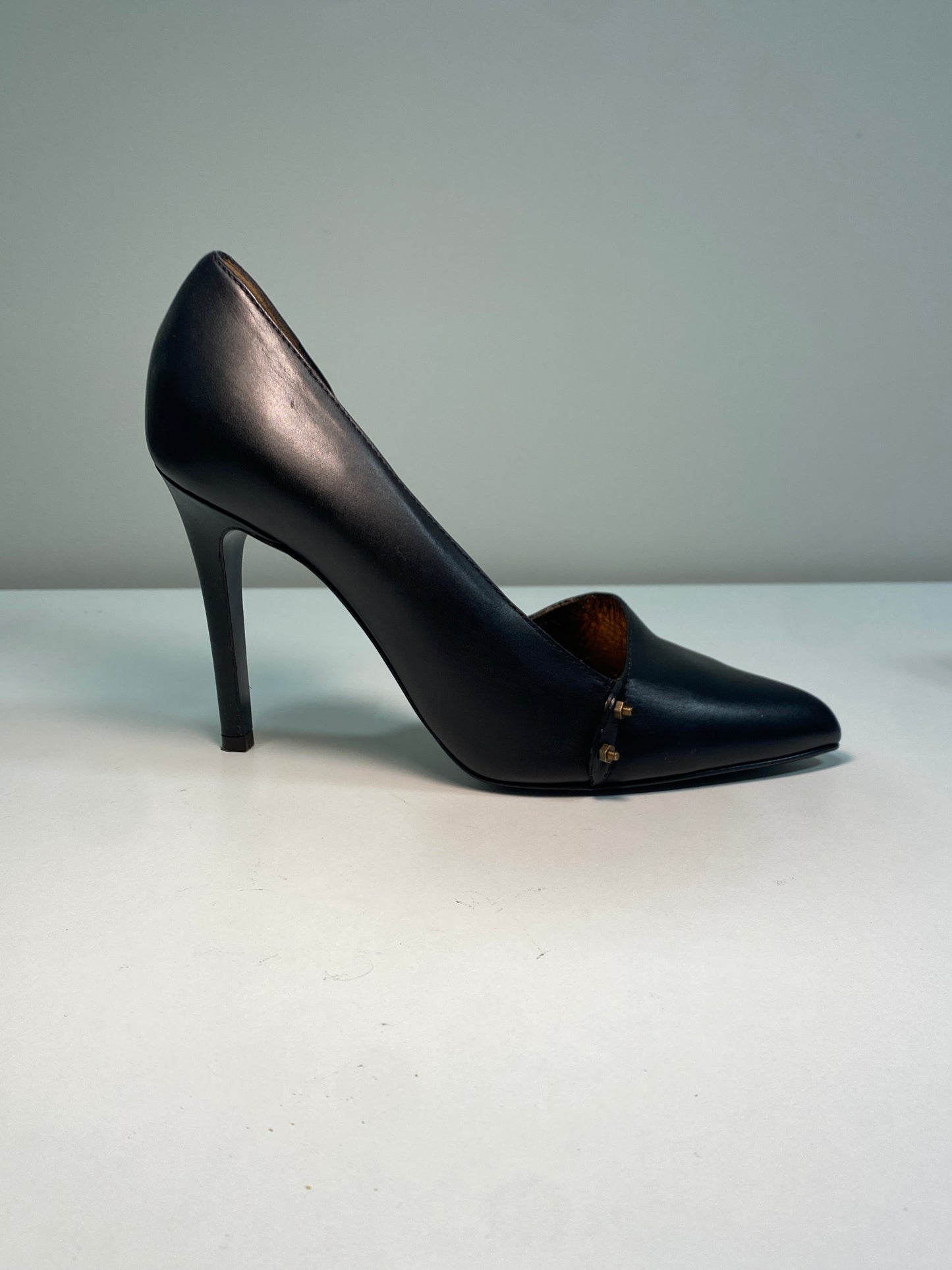 LANVIN leather black heels (38)