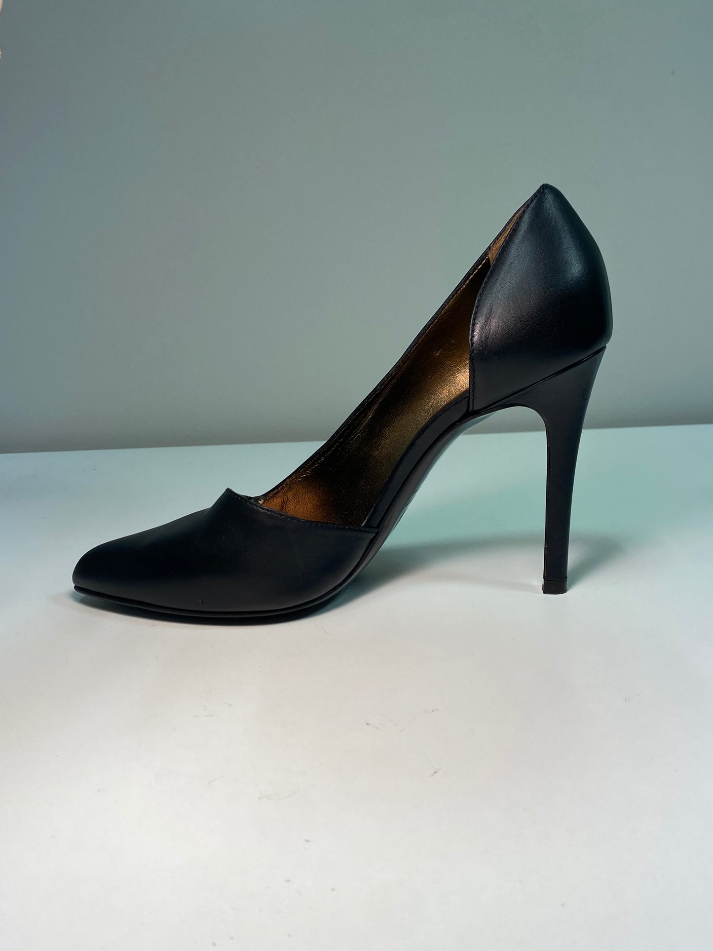 LANVIN leather black heels (38)