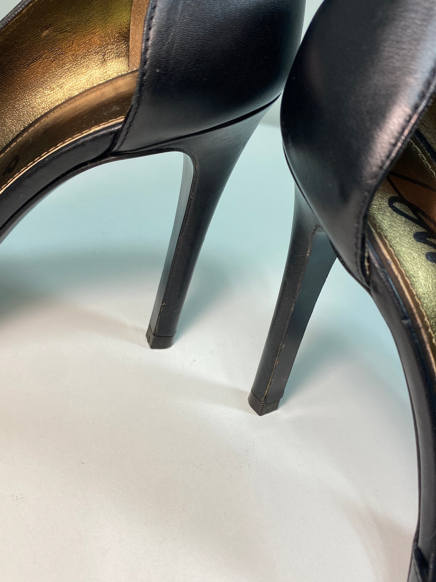 LANVIN leather black heels (38)