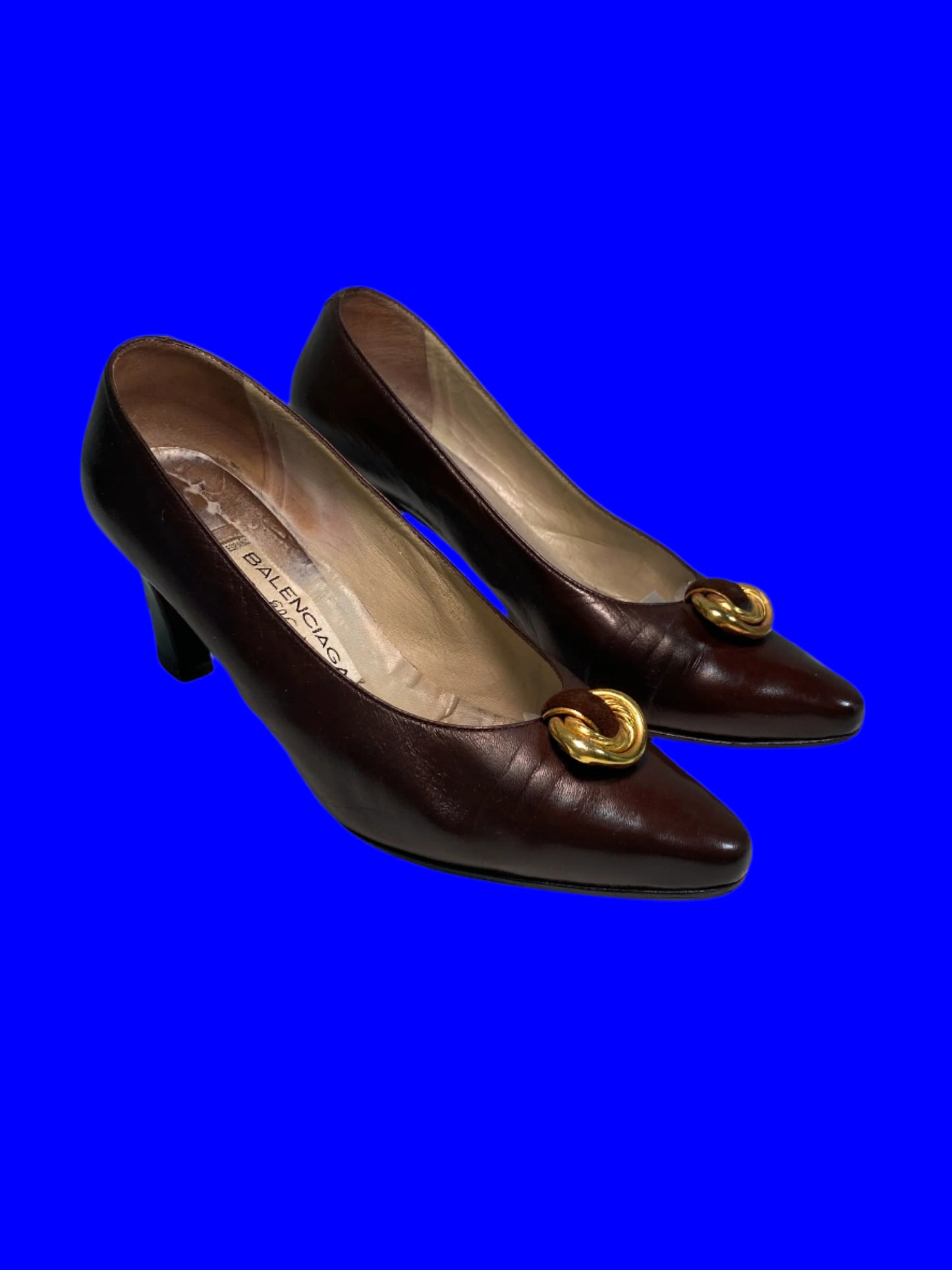 BALENCIAGA brown leather shoes (37)