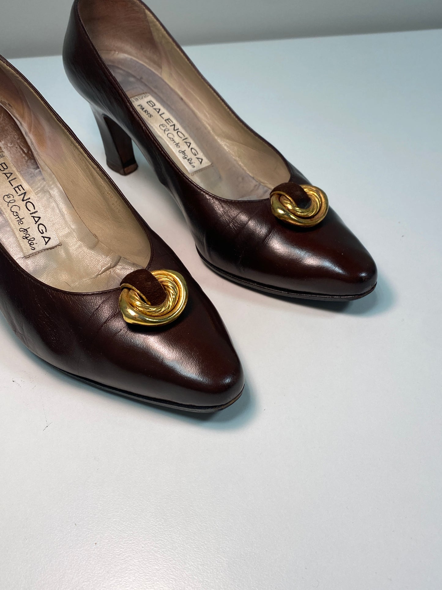BALENCIAGA brown leather shoes (37)