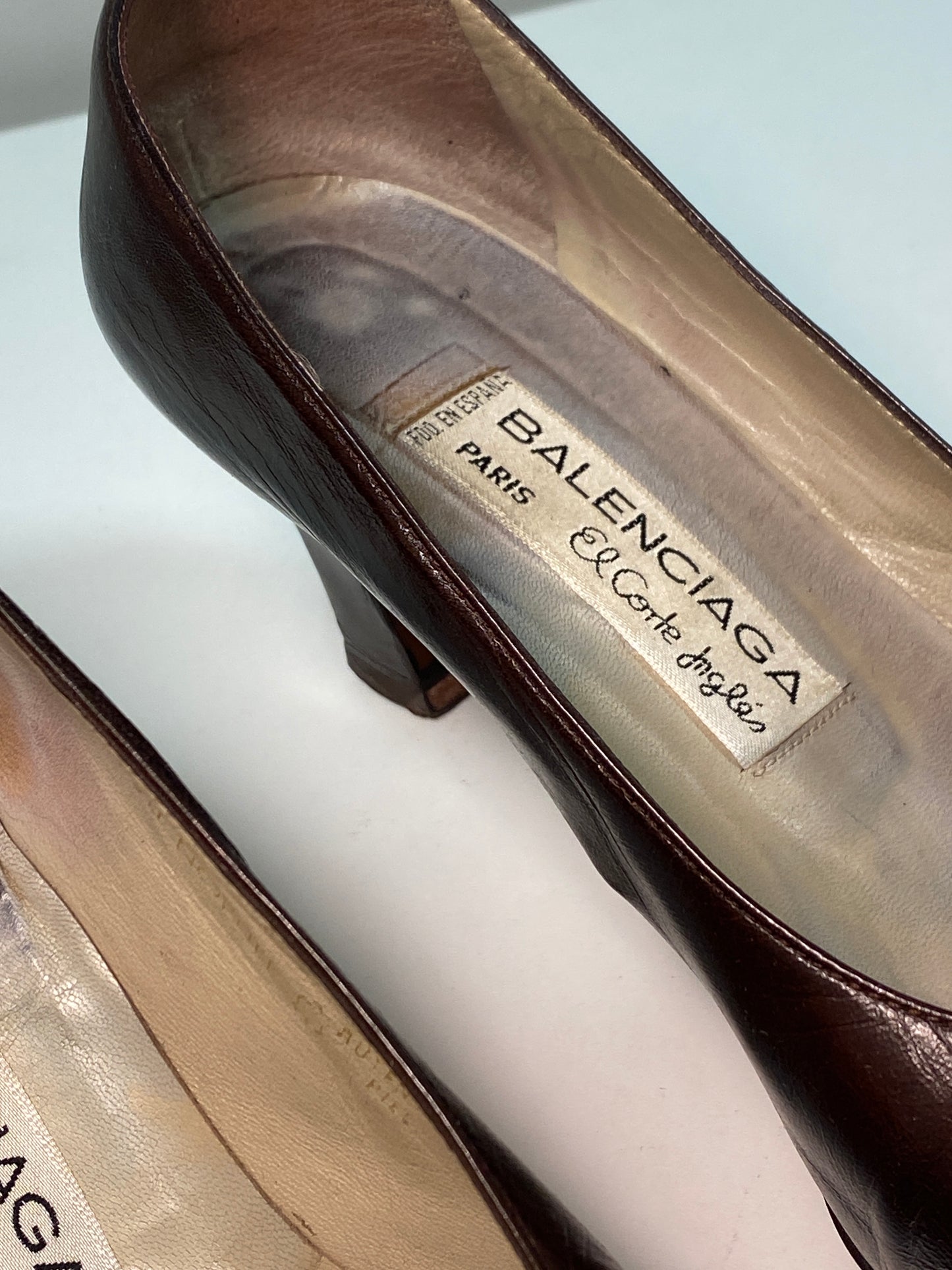 BALENCIAGA brown leather shoes (37)