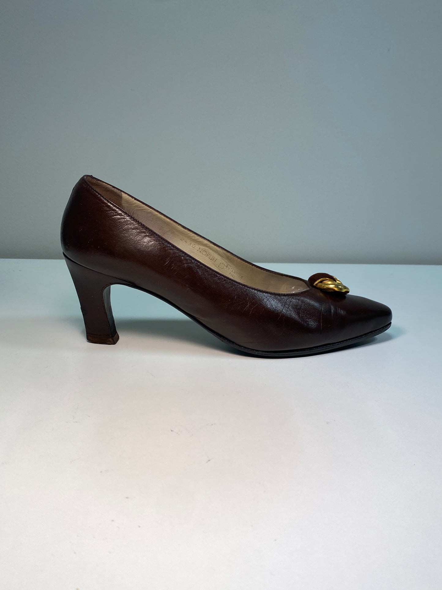 BALENCIAGA brown leather shoes (37)