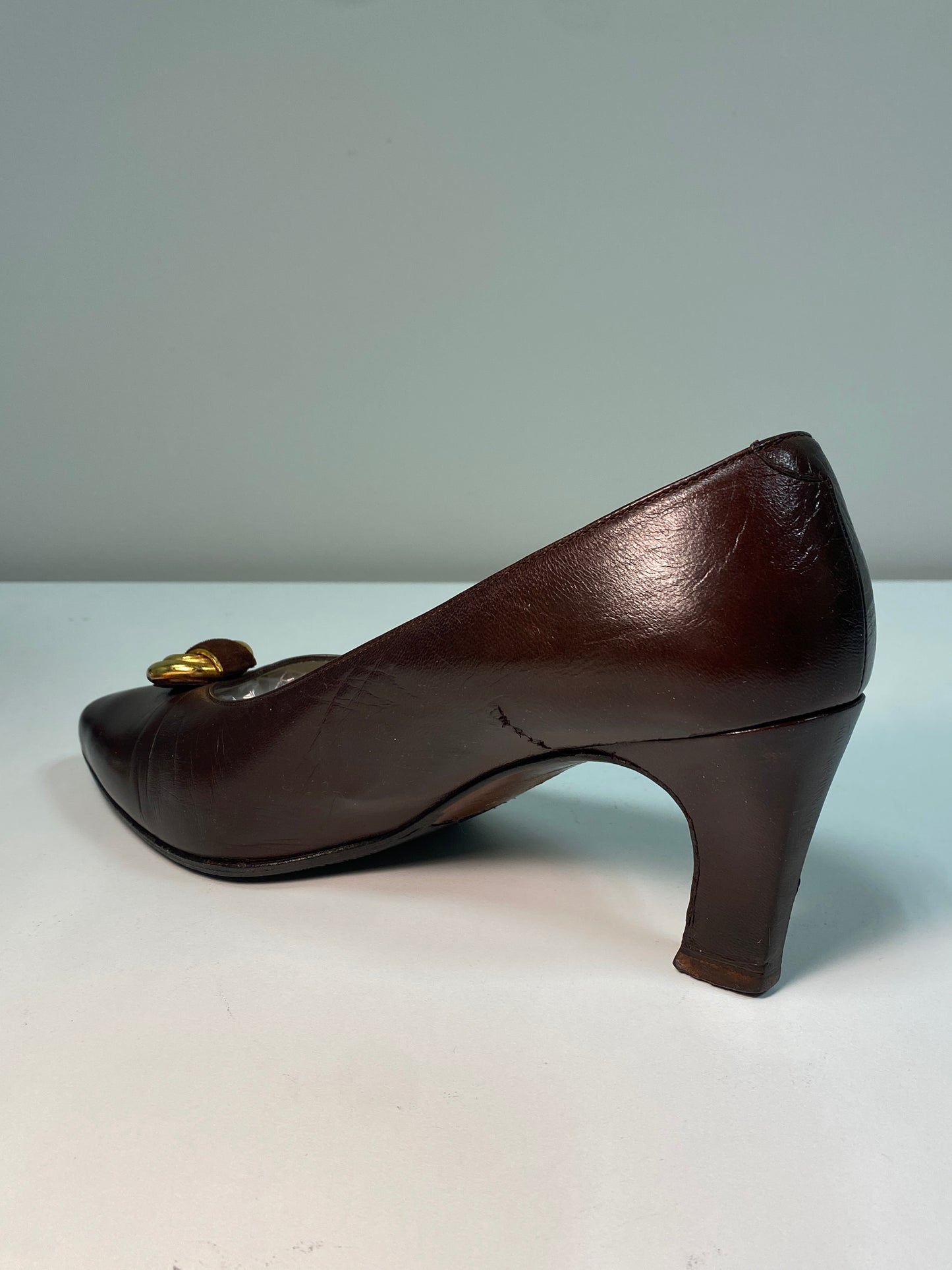 BALENCIAGA brown leather shoes (37)