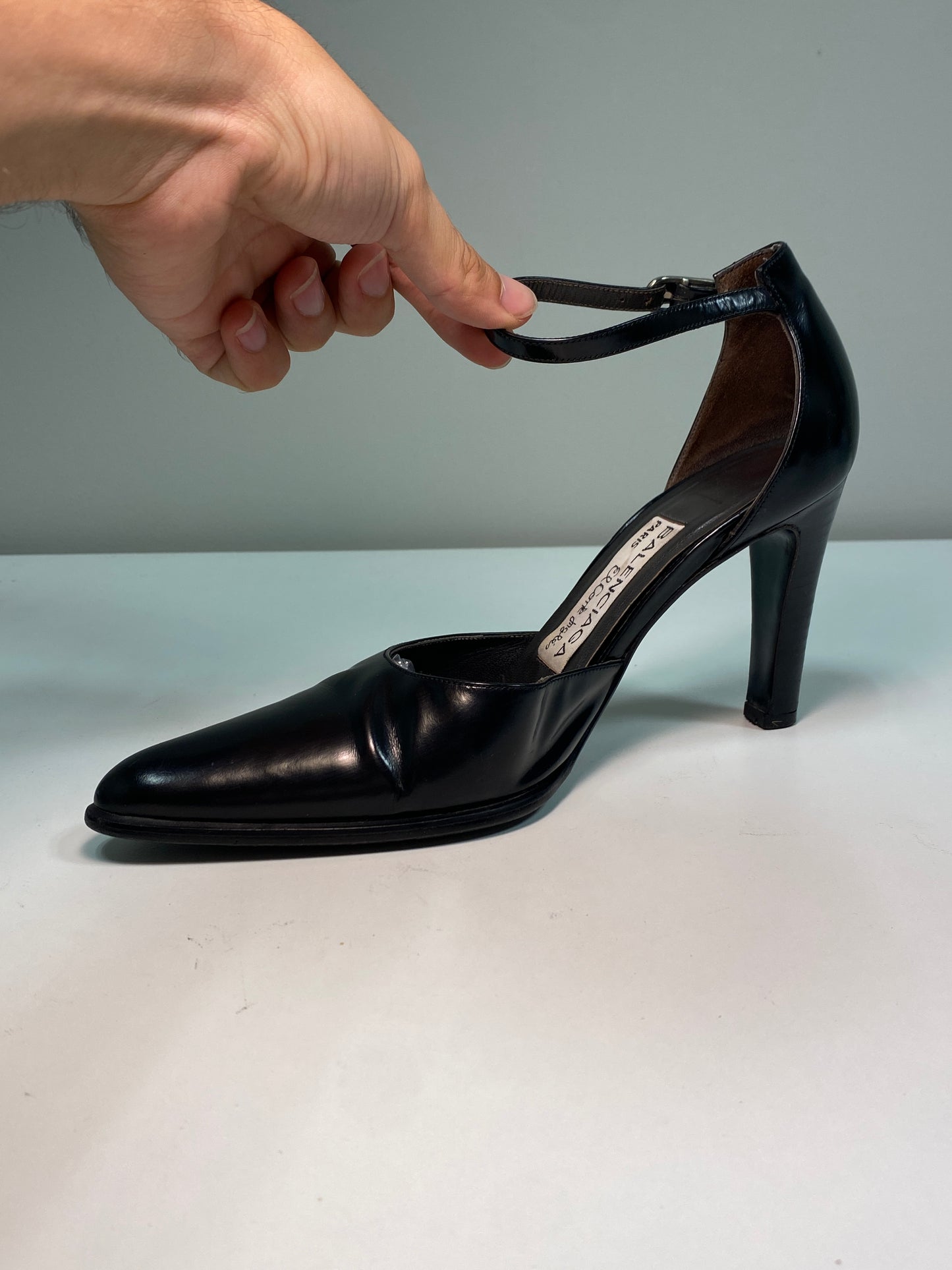 BALENCIAGA black leather heels (36)