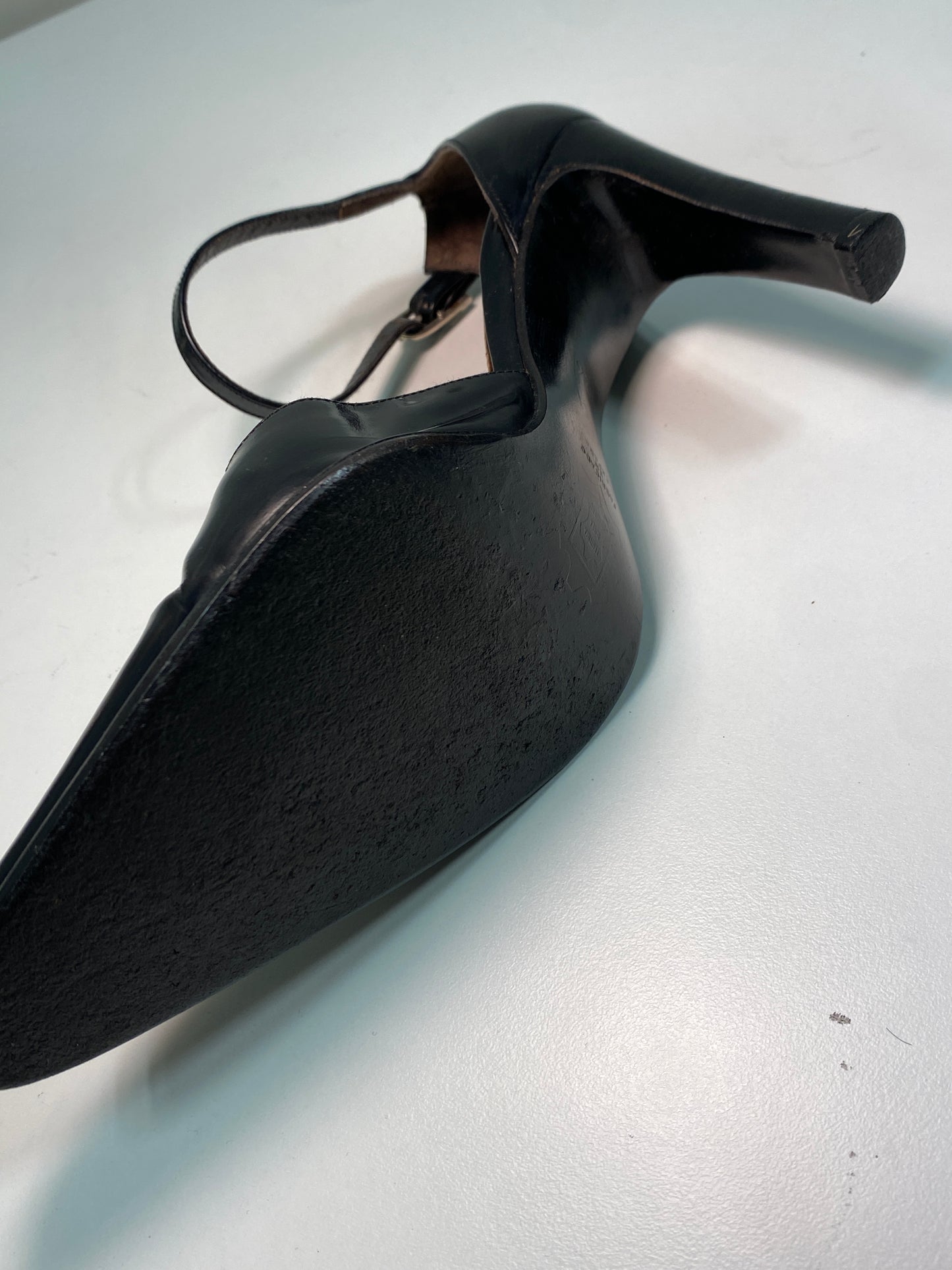 BALENCIAGA black leather heels (36)