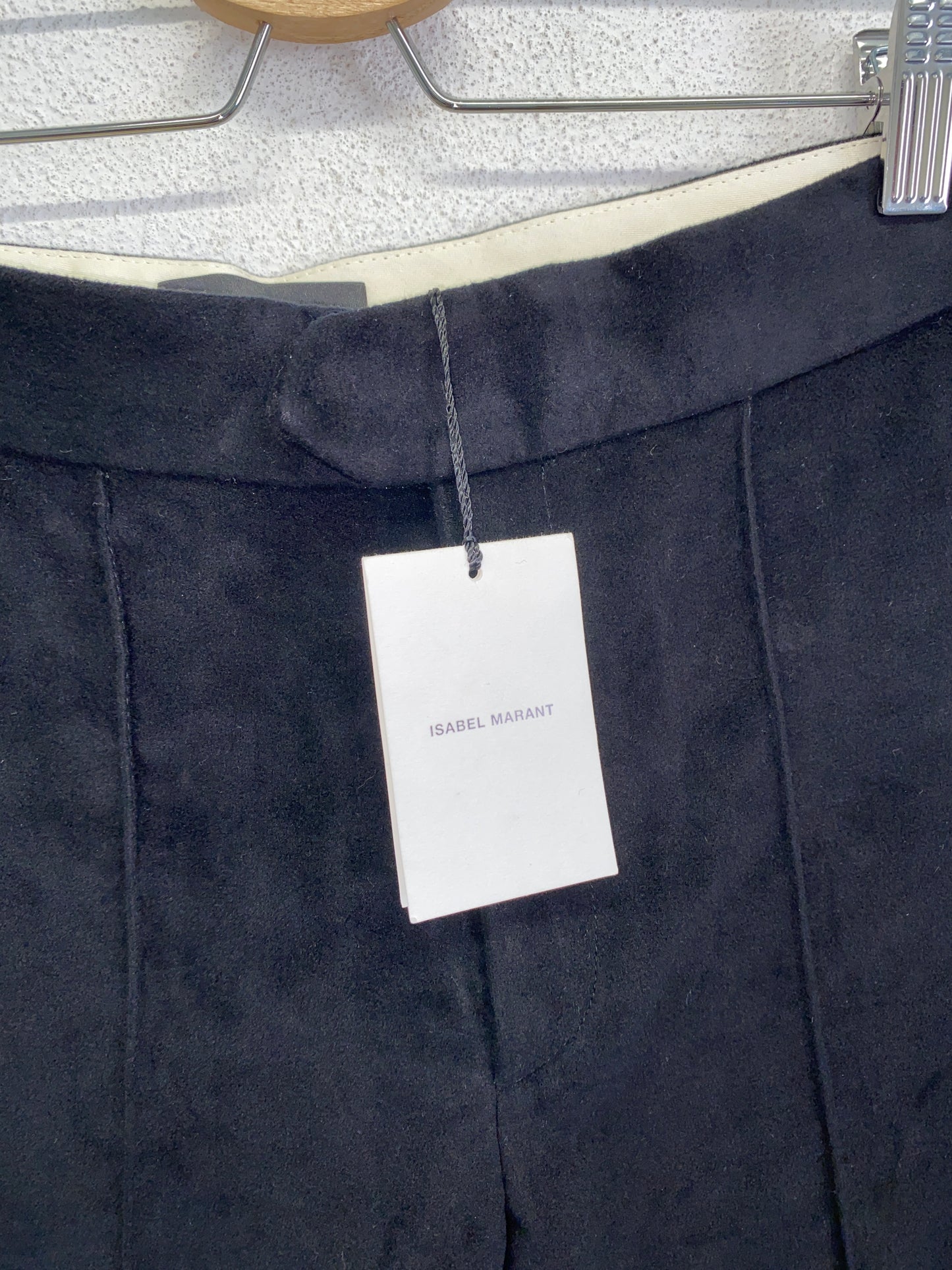 ISABEL MARANT black velvet slim fit pants with Swarovski rocks (34/XS)
