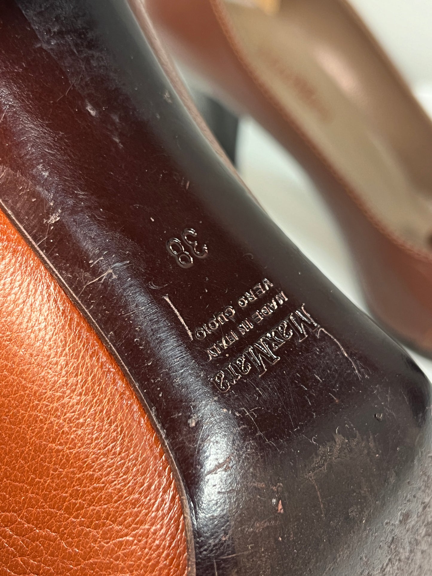 MAX MARA brown leather belted heels (39)