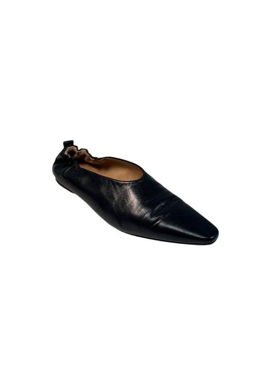 JOSEPH black leather flats (36)