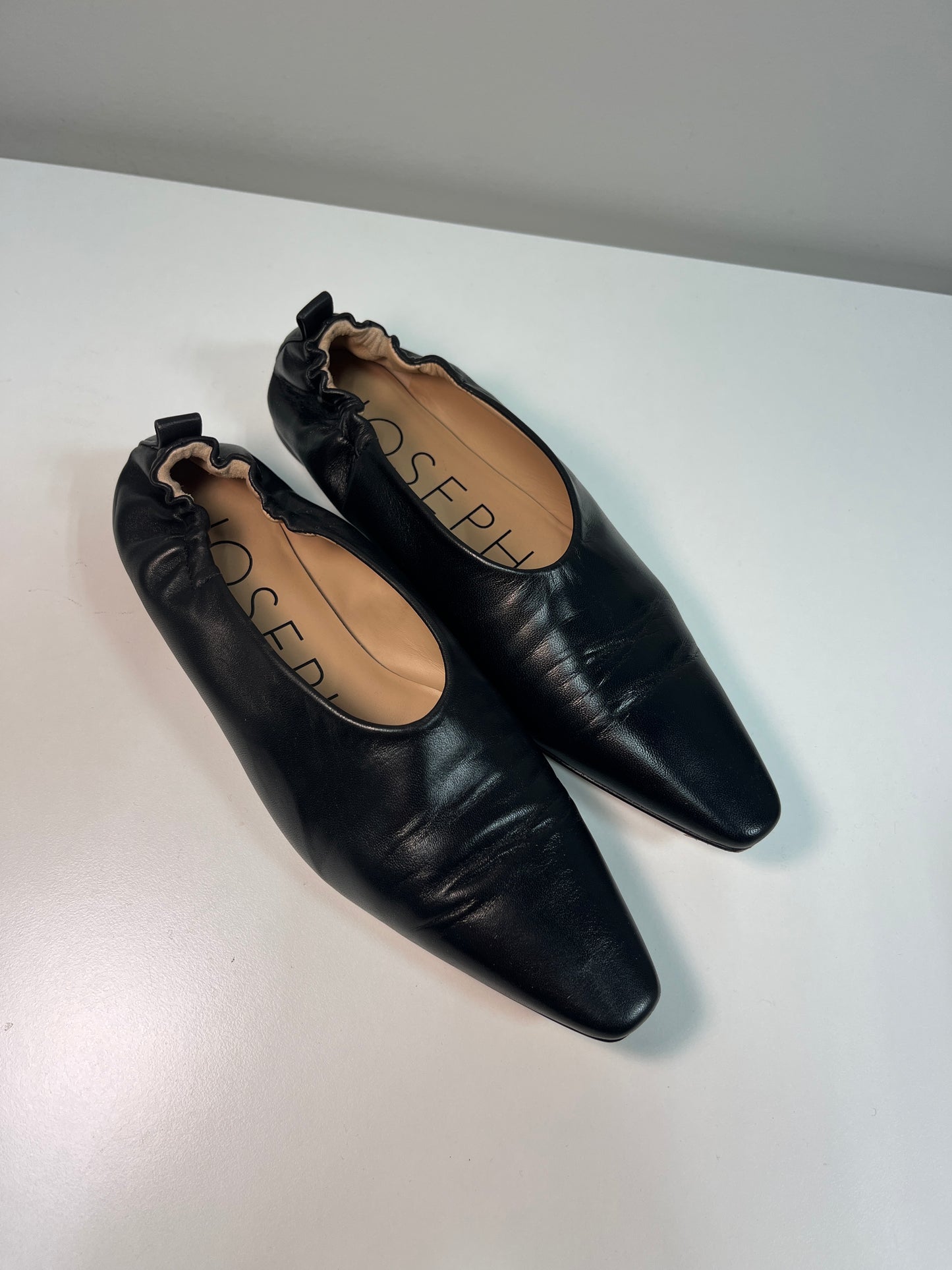 JOSEPH black leather flats (36)